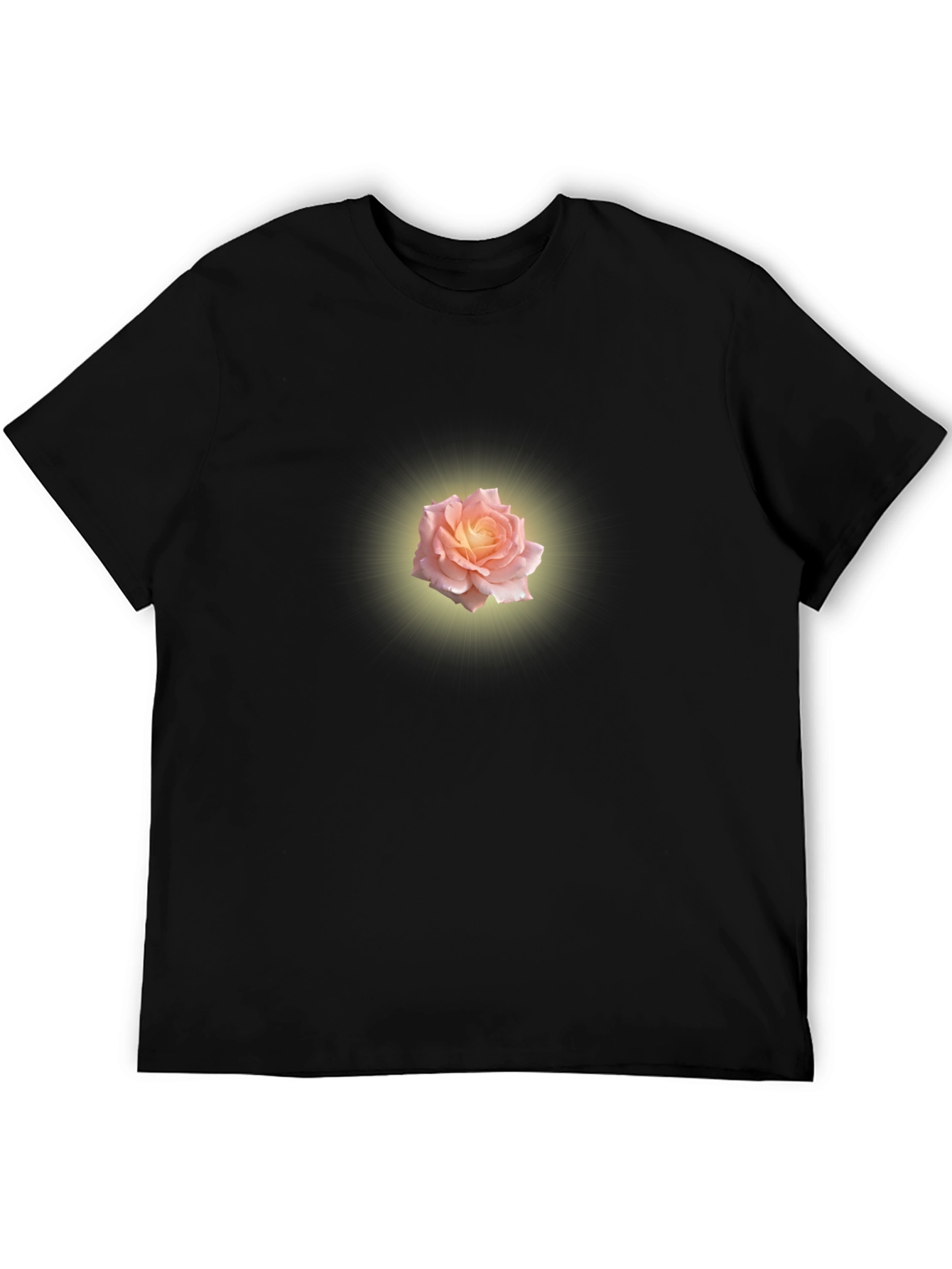 Glowing Rose Graphic Tee - Black