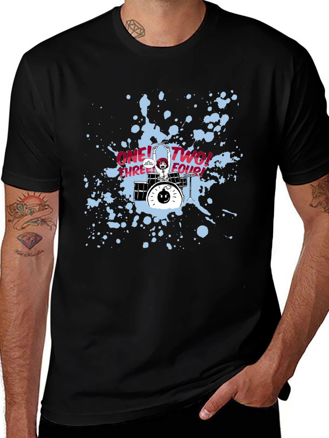 Scott Pilgrim Drummer T-Shirt: One Two Three Four!