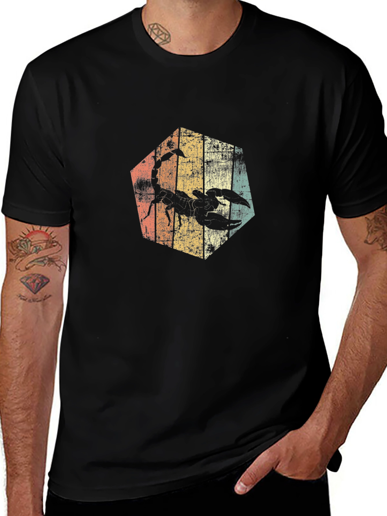 Retro Scorpion Graphic Tee - Black