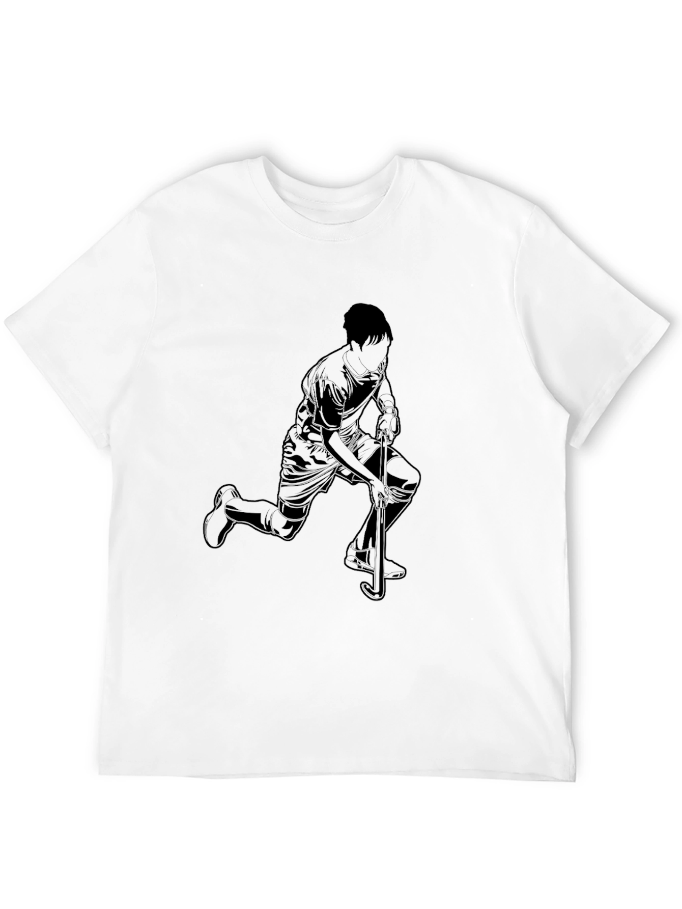 Mens Black Graphic Tee - Hockey Player