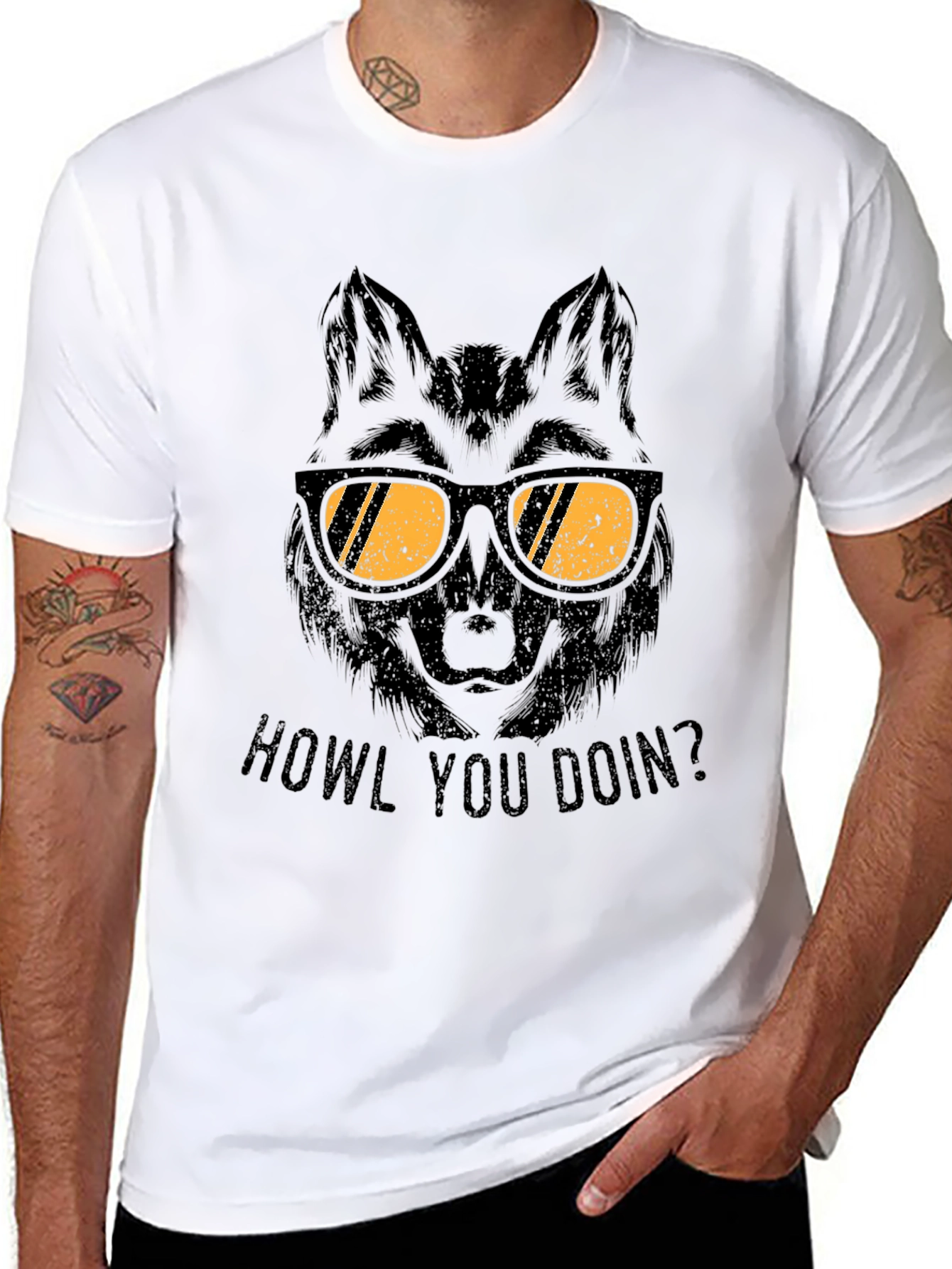 Wolf in Sunglasses T-Shirt - Howl You Doin?