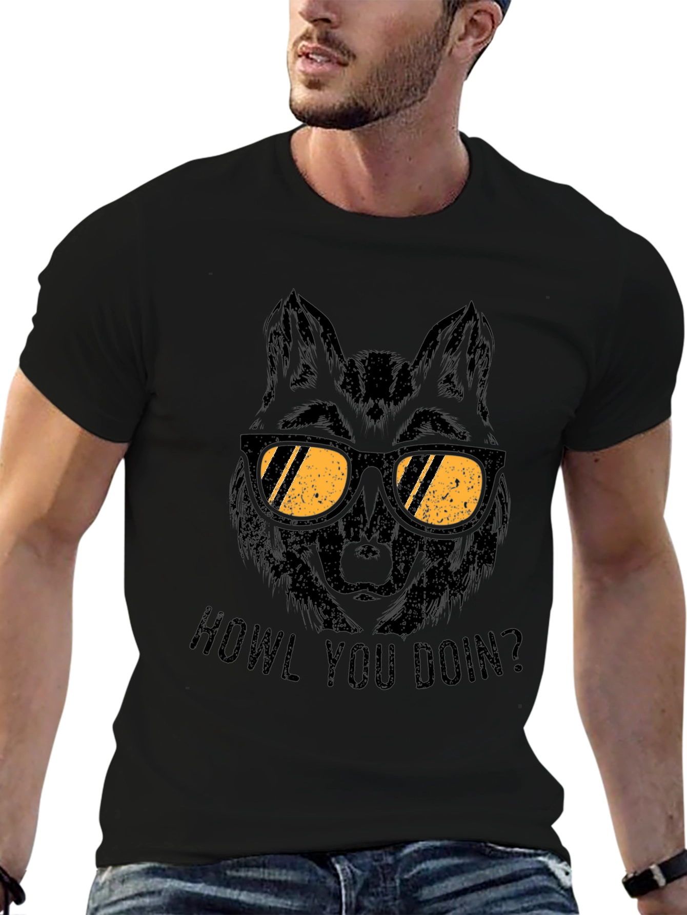 Wolf in Sunglasses T-Shirt - Howl You Doin?