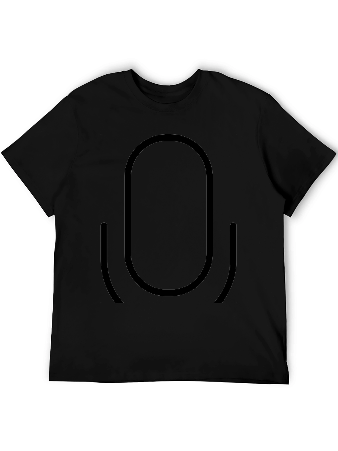Minimalist Microphone Graphic Black T-Shirt