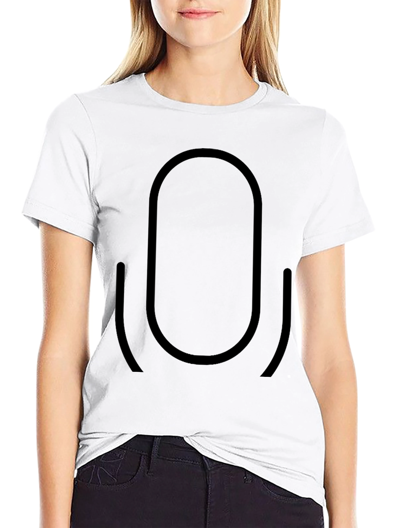 Minimalist Microphone Graphic Black T-Shirt