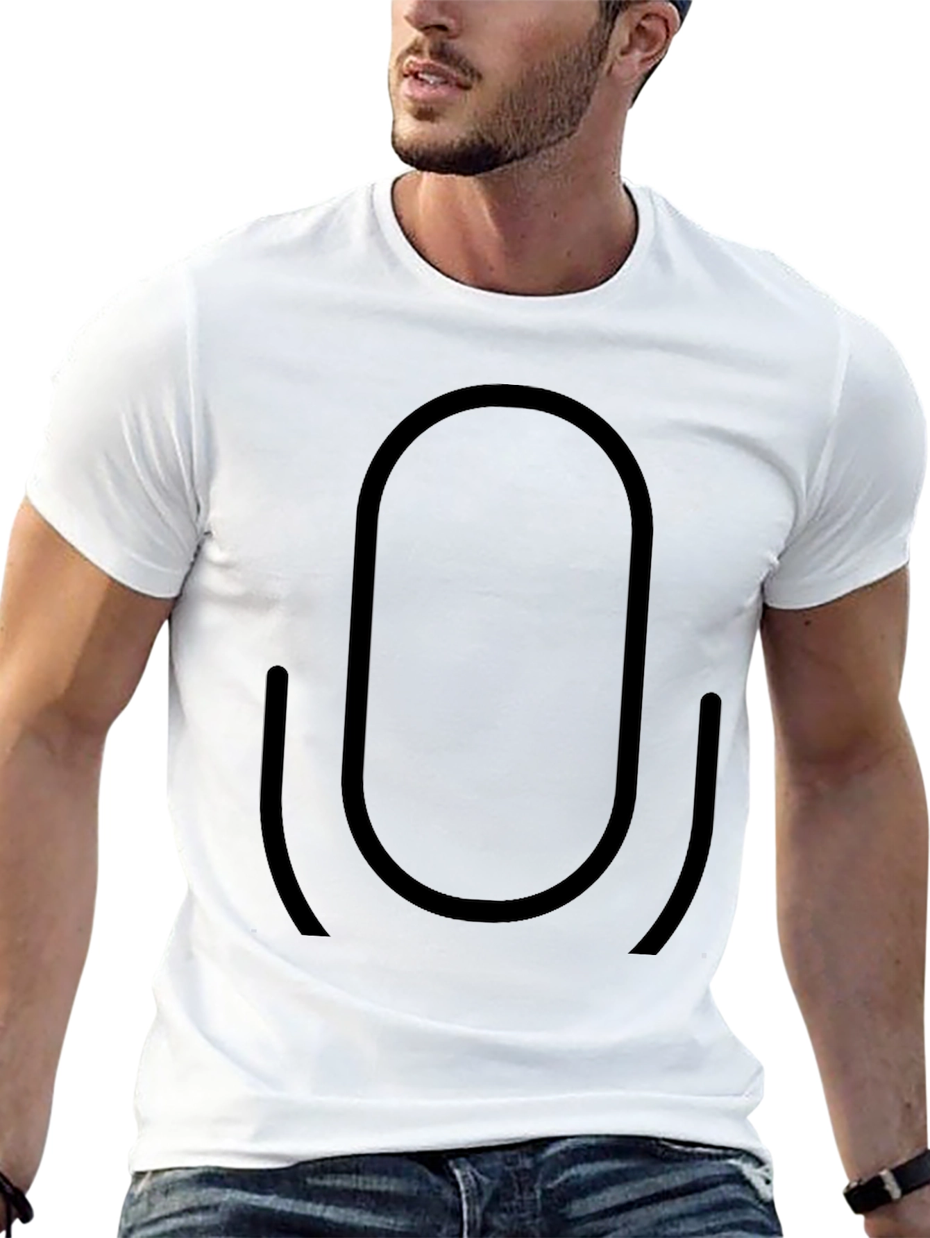 Minimalist Microphone Graphic Black T-Shirt
