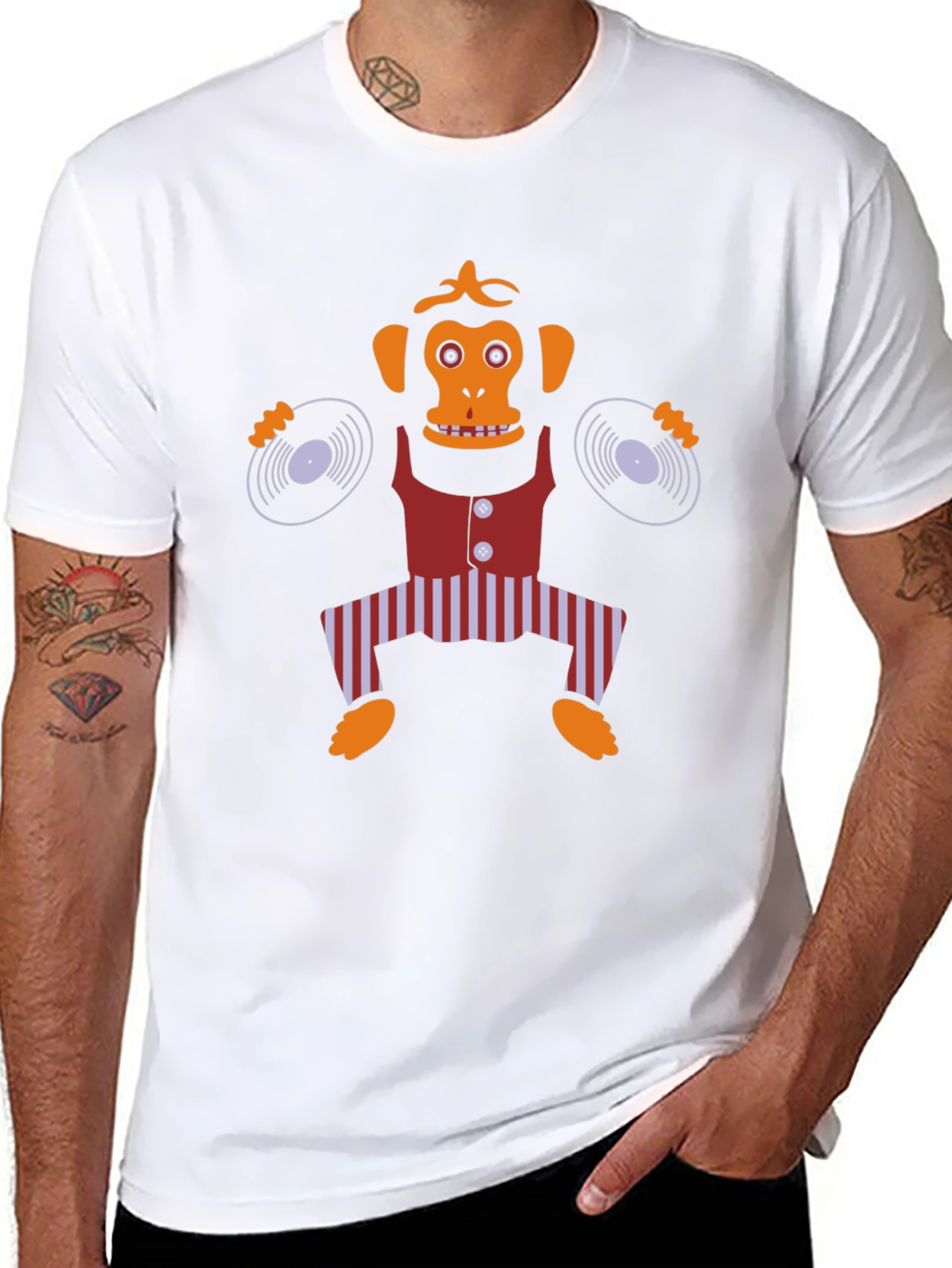 DJ Monkey Graphic Tee - Quirky Cartoon Design