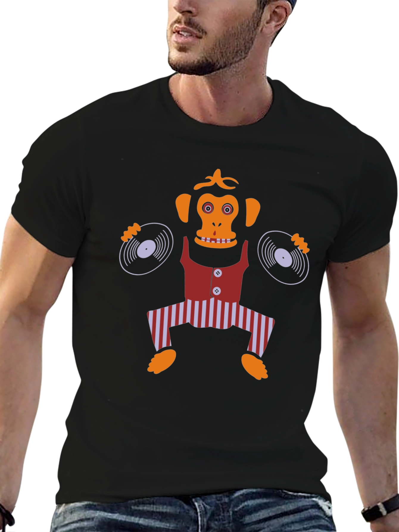 DJ Monkey Graphic Tee - Quirky Cartoon Design
