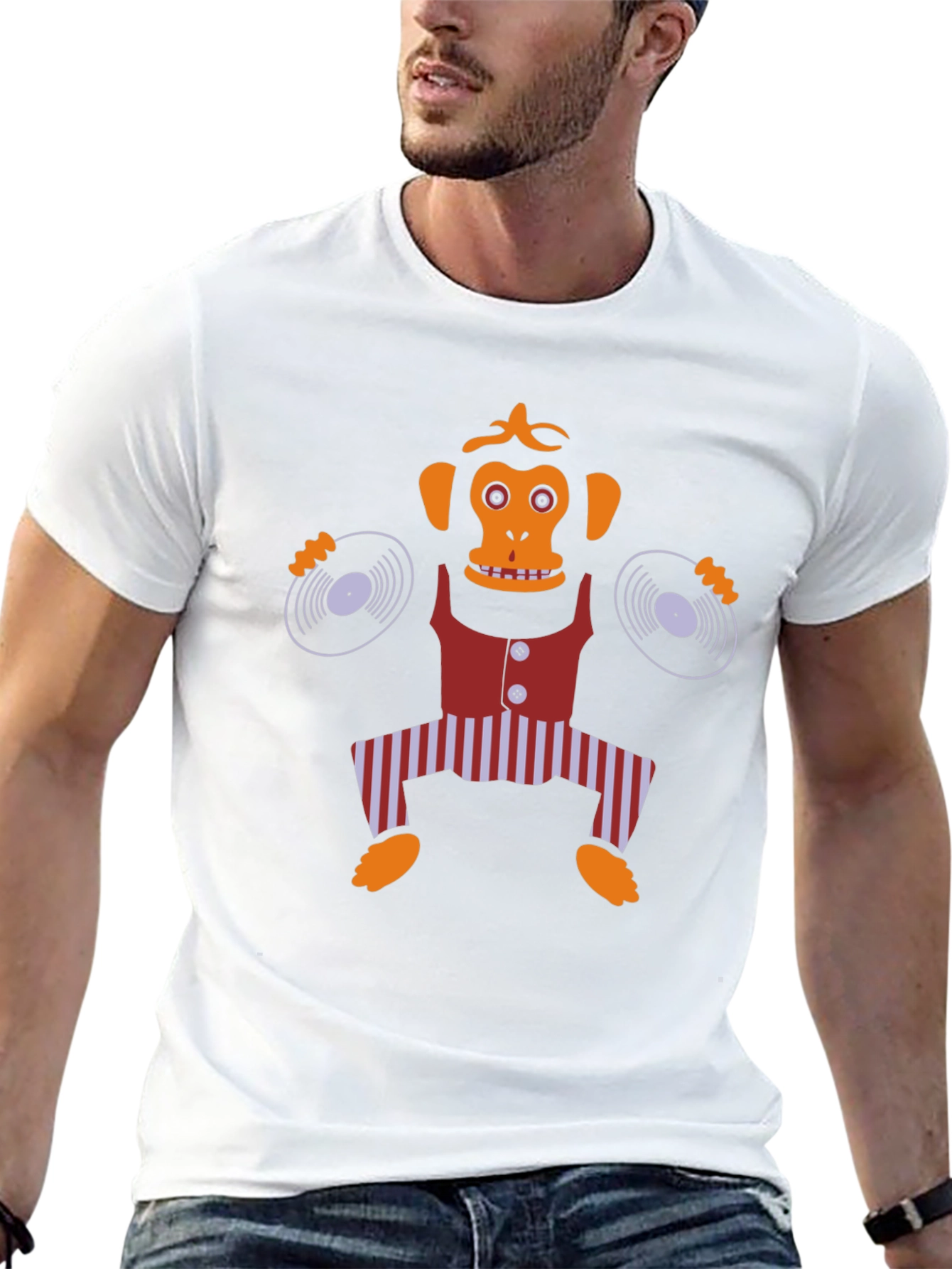 DJ Monkey Graphic Tee - Quirky Cartoon Design