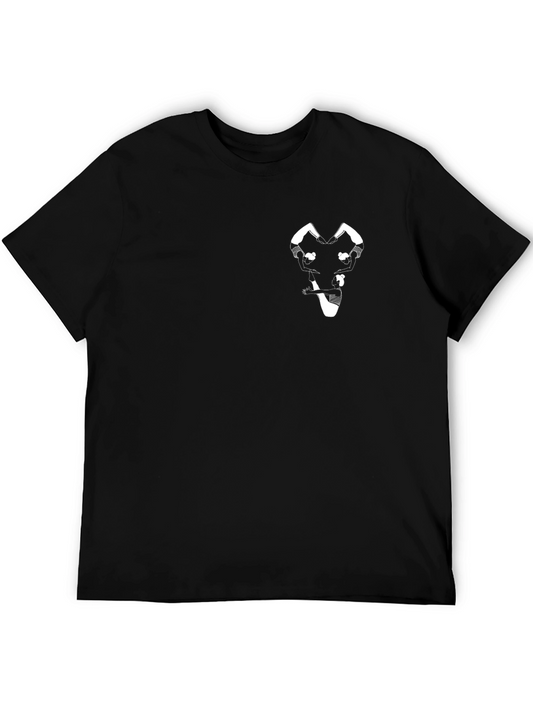 Black T-Shirt with Unique Yoga Figure Design