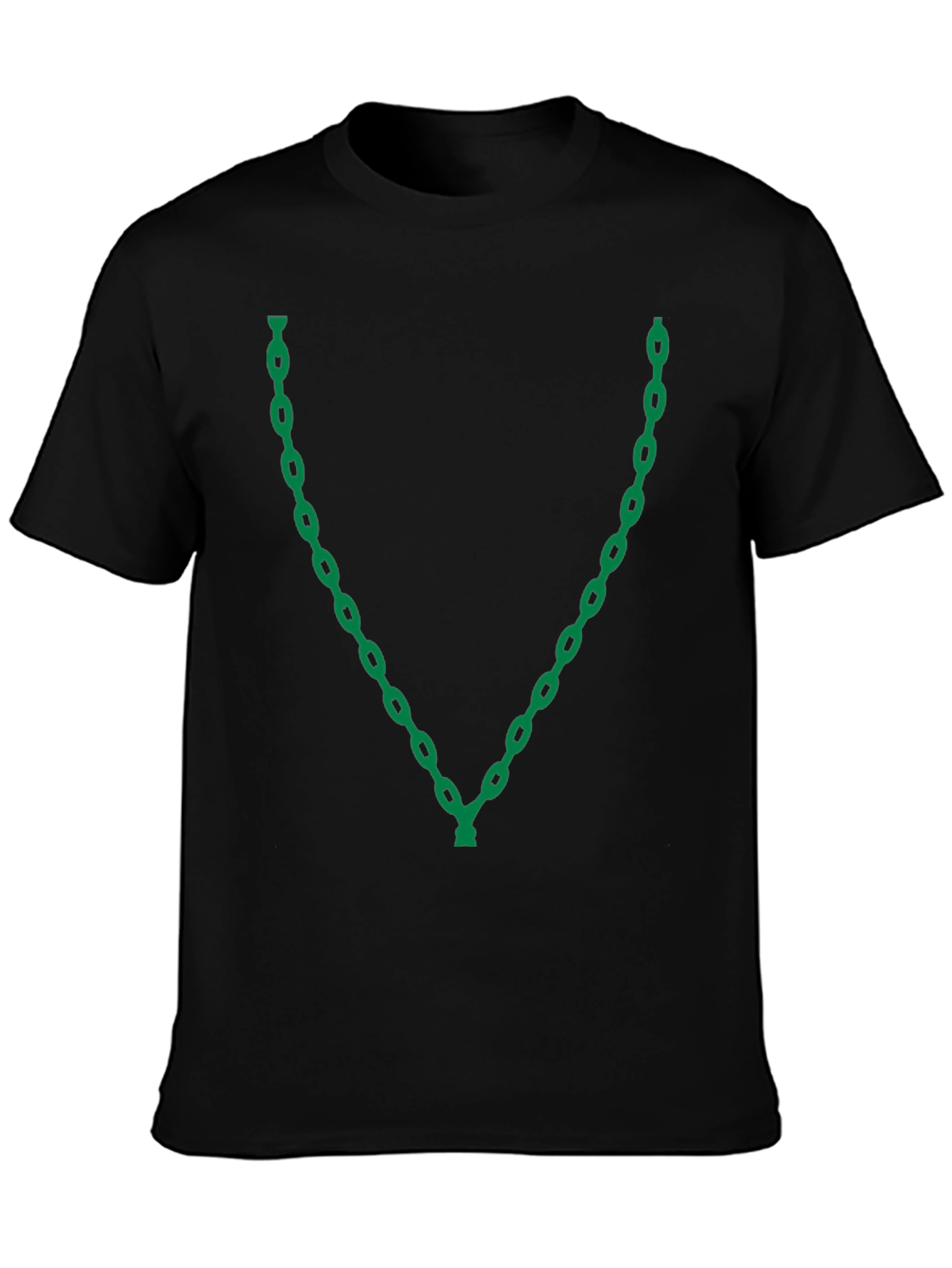 Green Chain Graphic Black T-Shirt