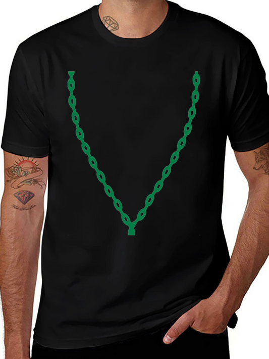 Green Chain Graphic Black T-Shirt