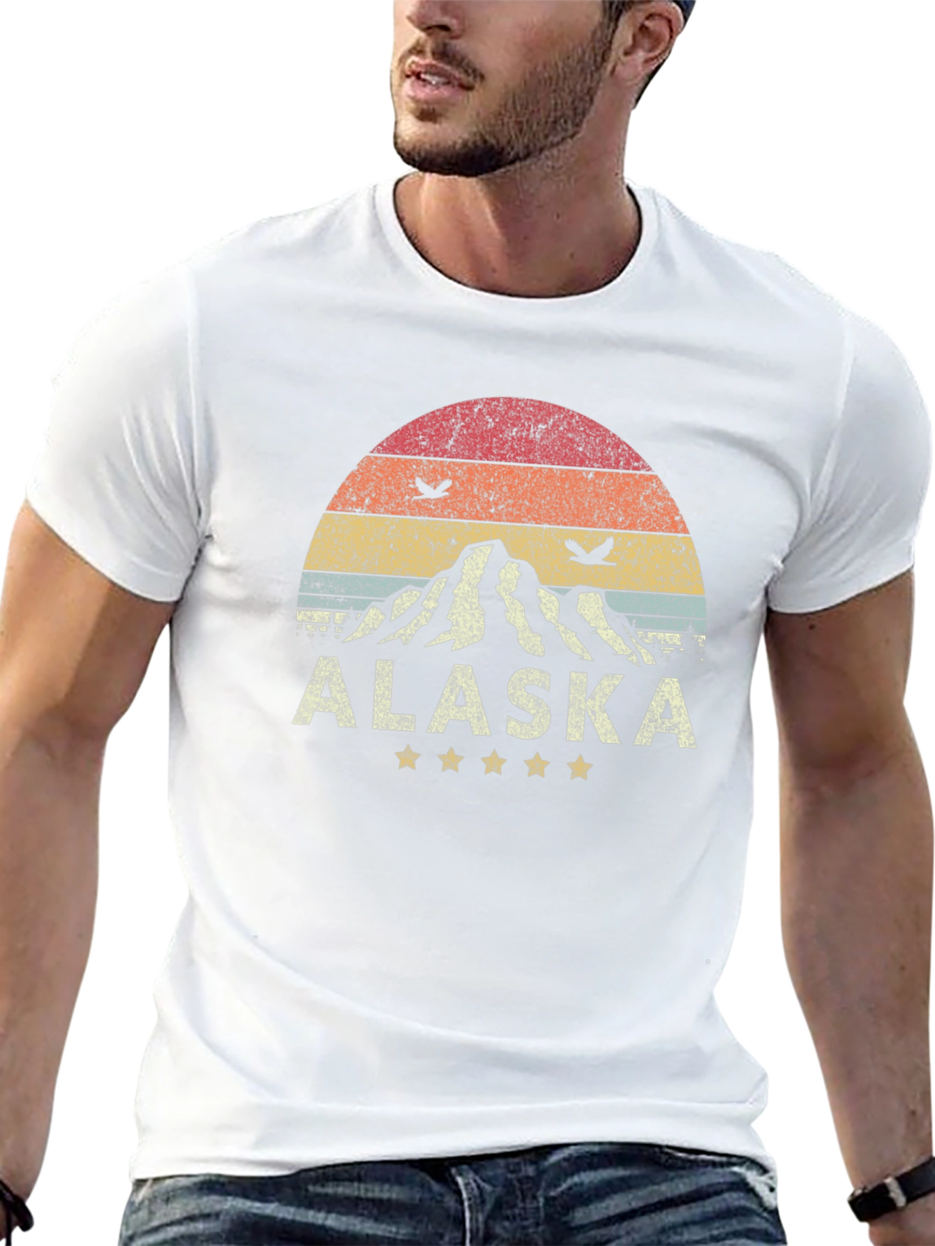 Alaska Mountain Graphic Tee - Retro Style