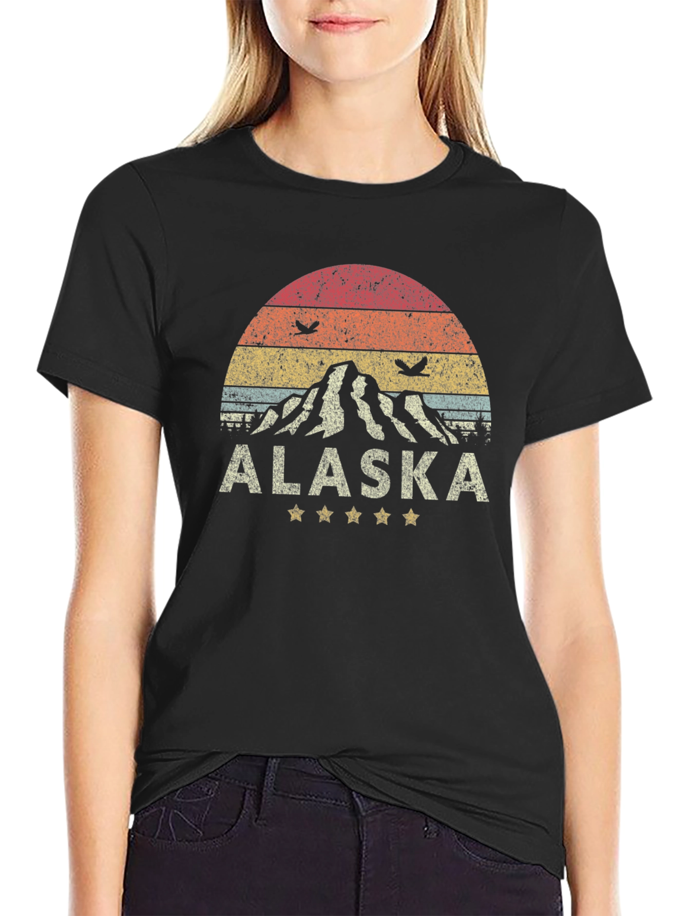 Alaska Mountain Graphic Tee - Retro Style