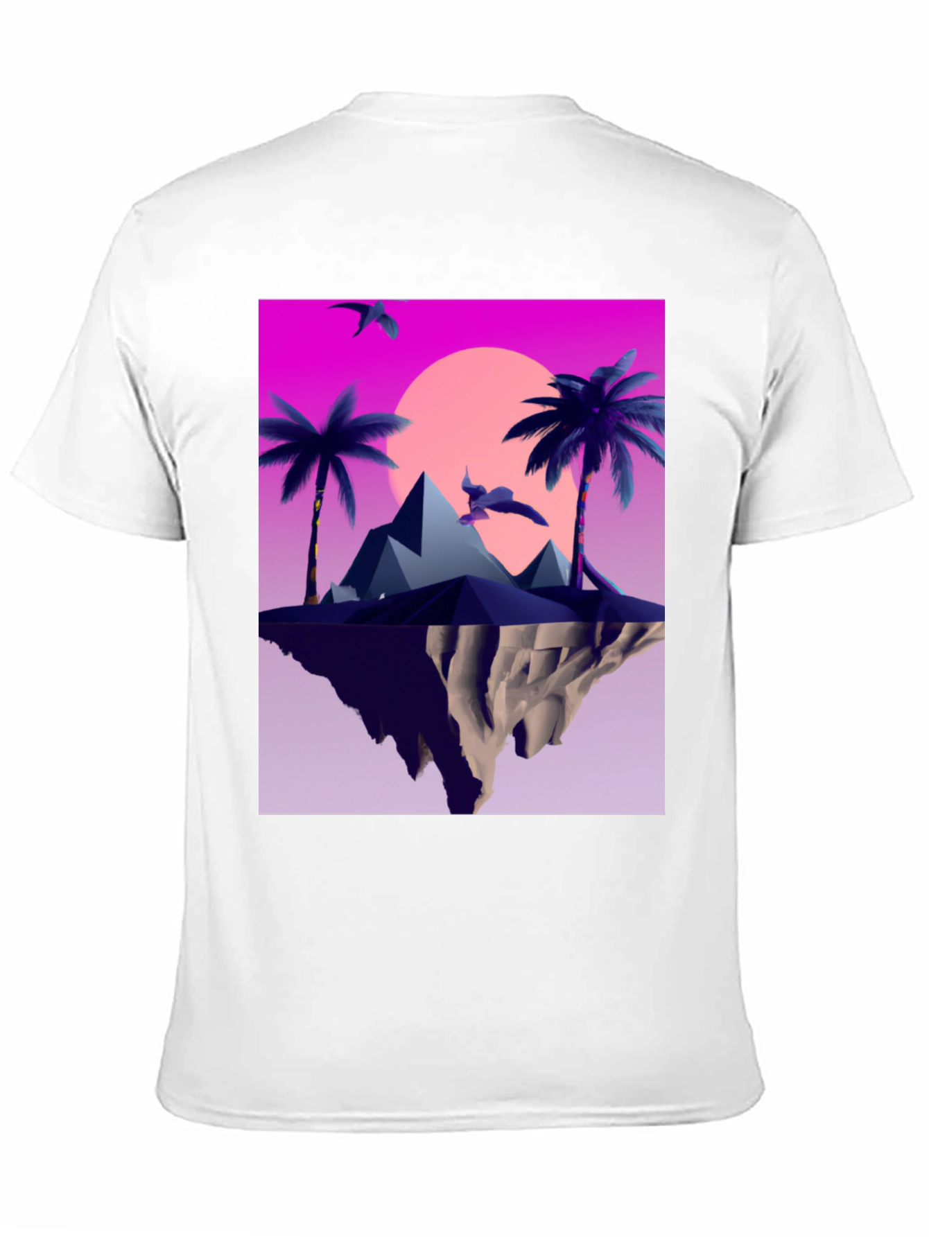 Synthwave Island Graphic Tee - Retro Paradise Vibes