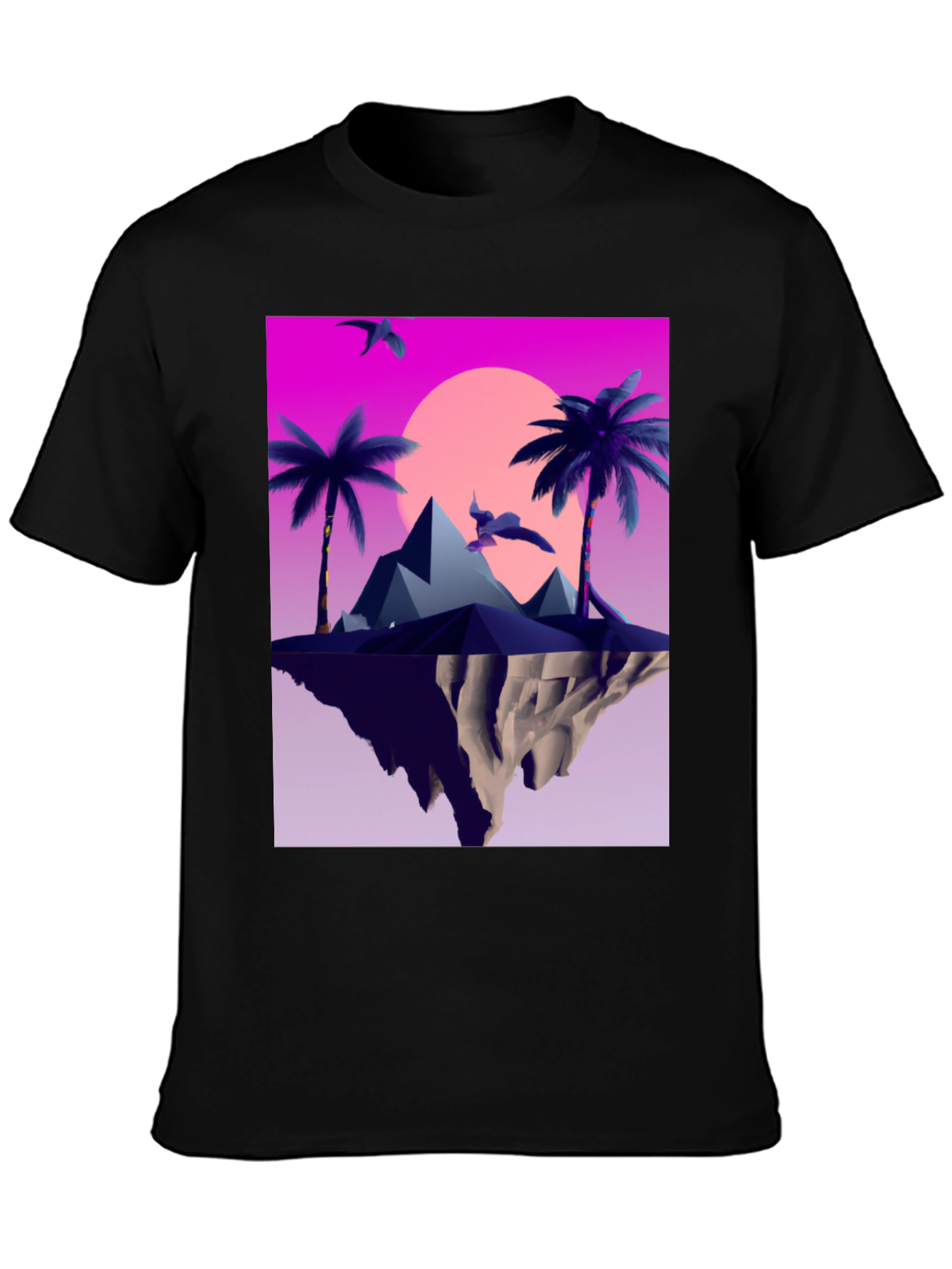 Synthwave Island Graphic Tee - Retro Paradise Vibes