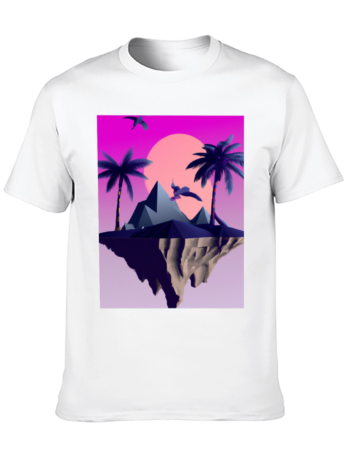 Synthwave Island Graphic Tee - Retro Paradise Vibes