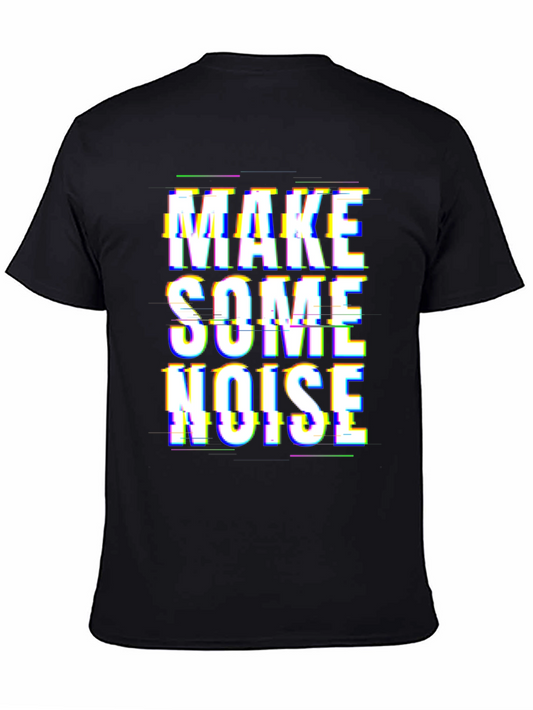 Make Some Noise Glitch T-Shirt - Black Graphic Tee