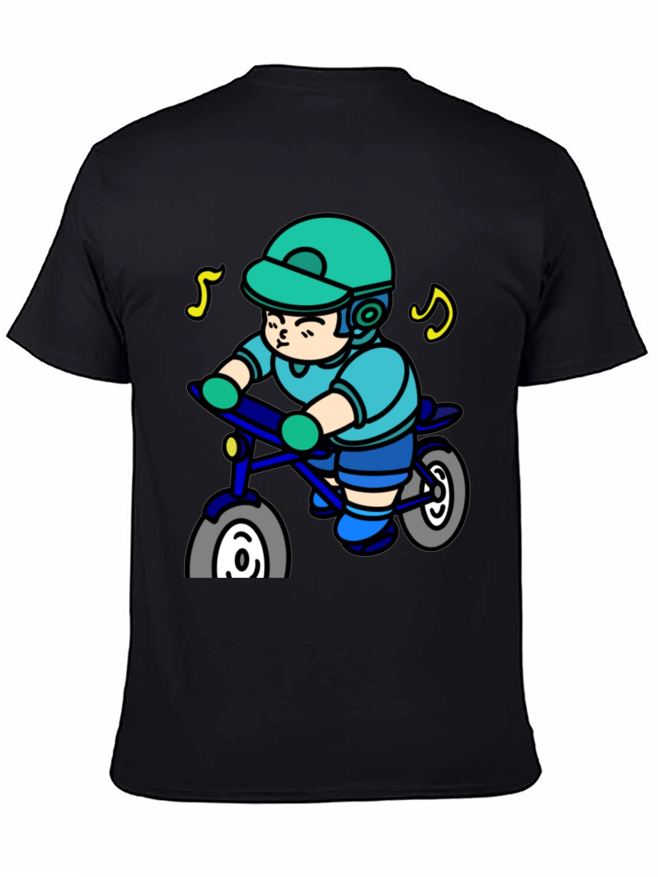 Cartoon Biker Graphic Tee - Cool Rider Shirt