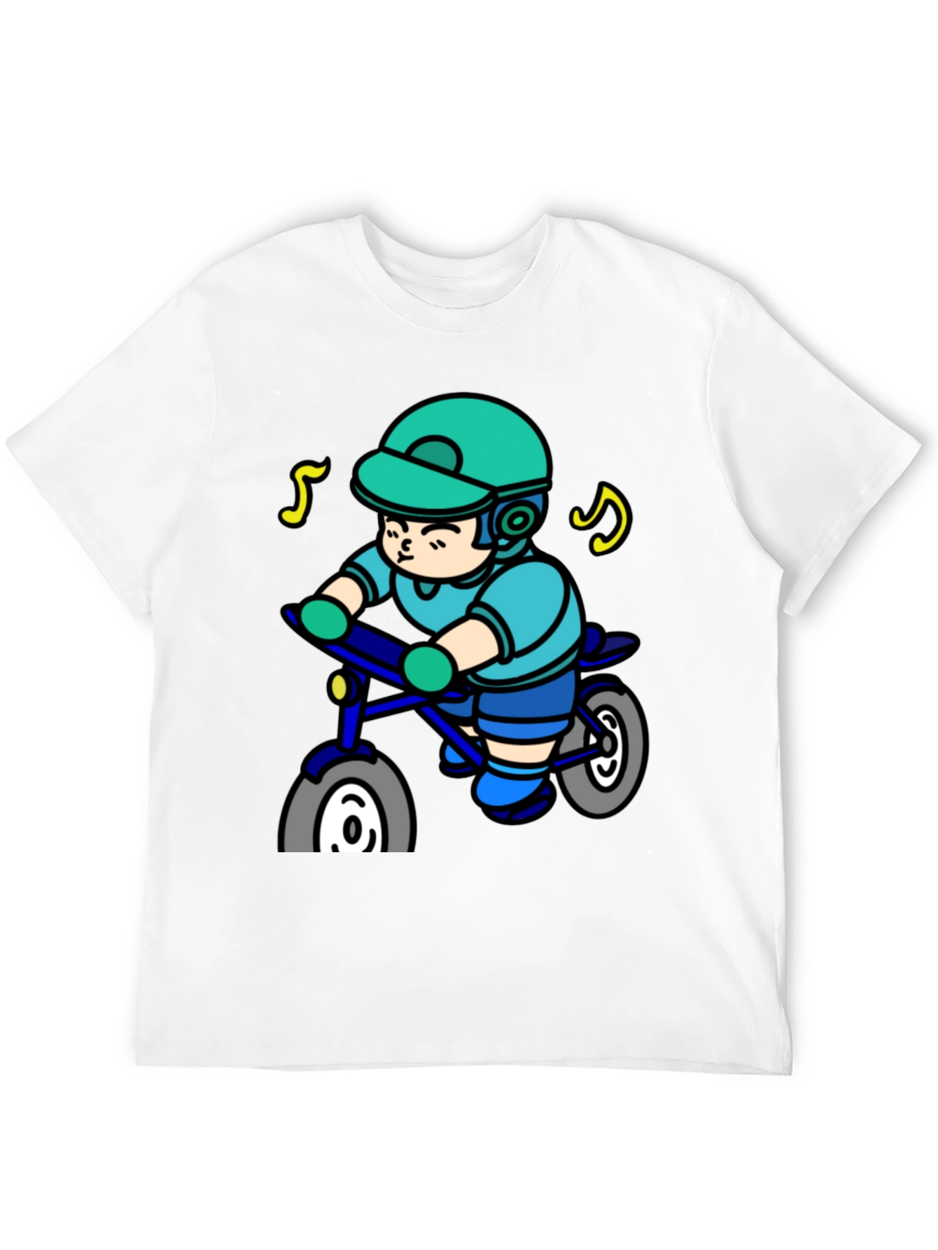 Cartoon Biker Graphic Tee - Cool Rider Shirt