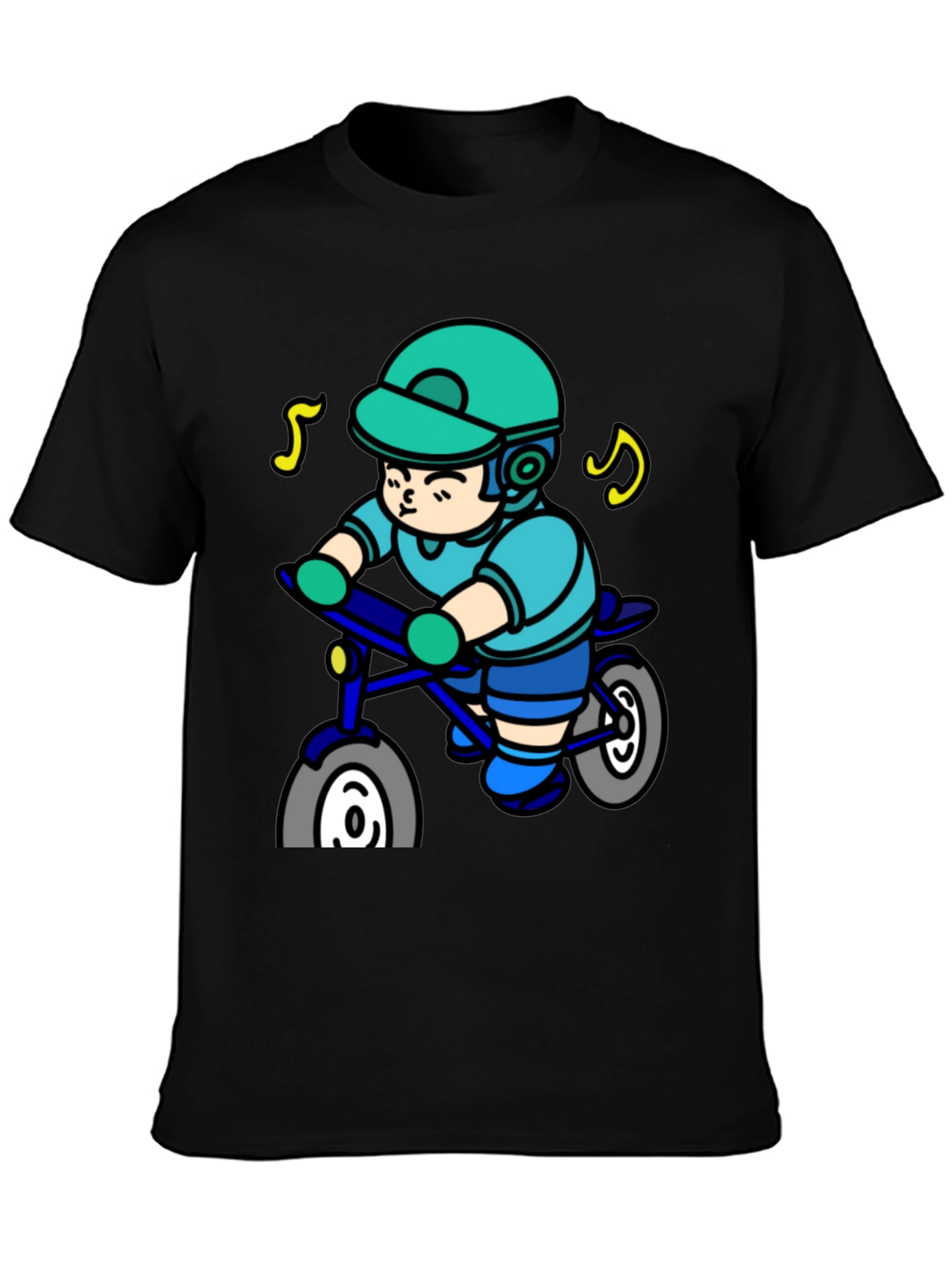 Cartoon Biker Graphic Tee - Cool Rider Shirt