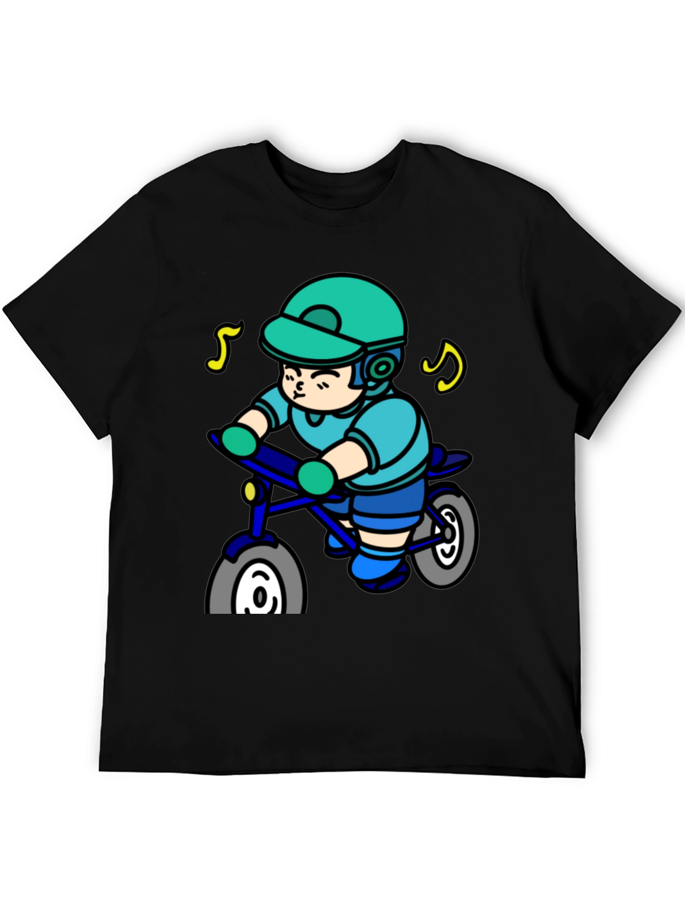 Cartoon Biker Graphic Tee - Cool Rider Shirt