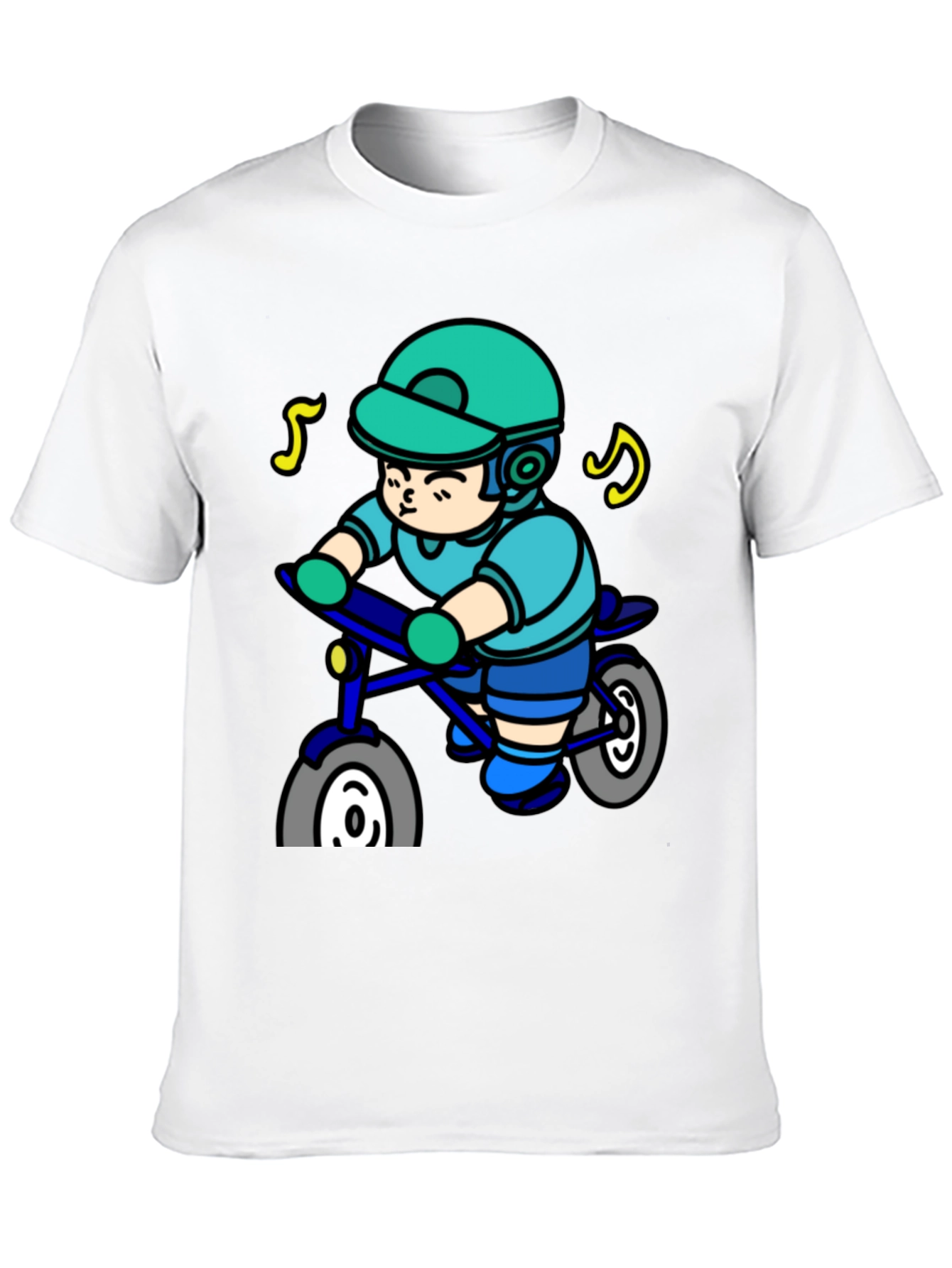 Cartoon Biker Graphic Tee - Cool Rider Shirt
