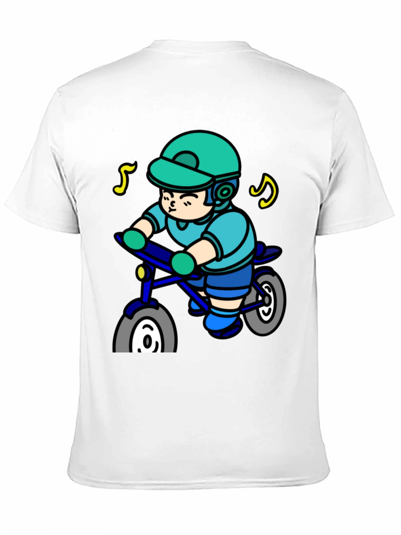 Cartoon Biker Graphic Tee - Cool Rider Shirt