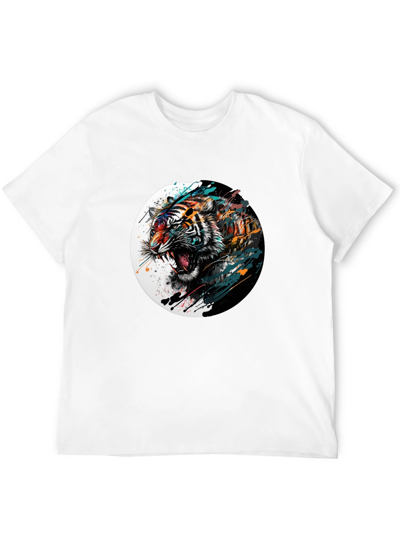 Mens Black Tiger Graphic Tee