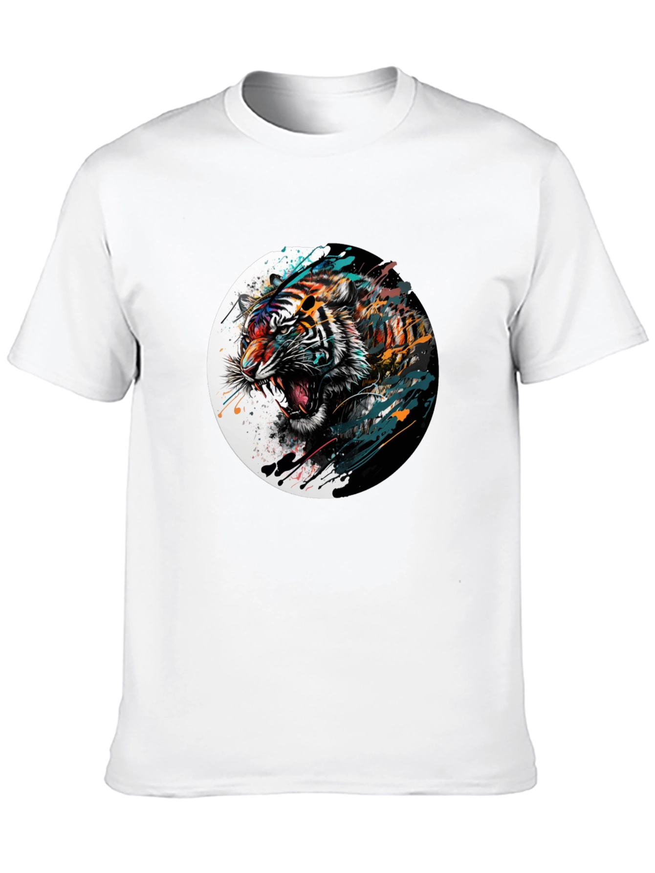 Mens Black Tiger Graphic Tee