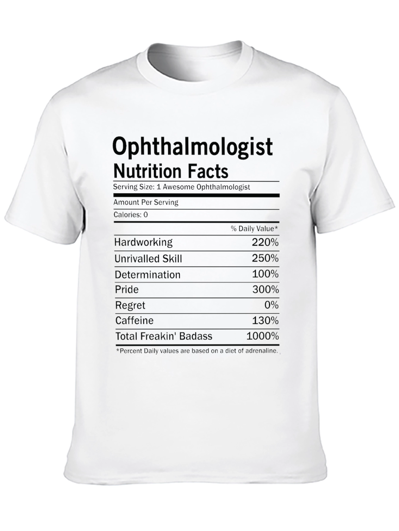 Ophthalmologist Nutrition Facts Graphic T-Shirt