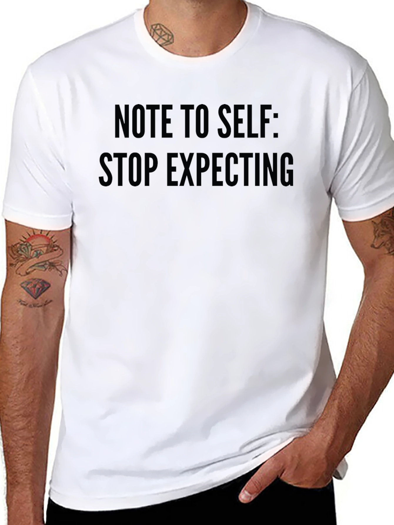 Note To Self Stop Expecting Black T-Shirt