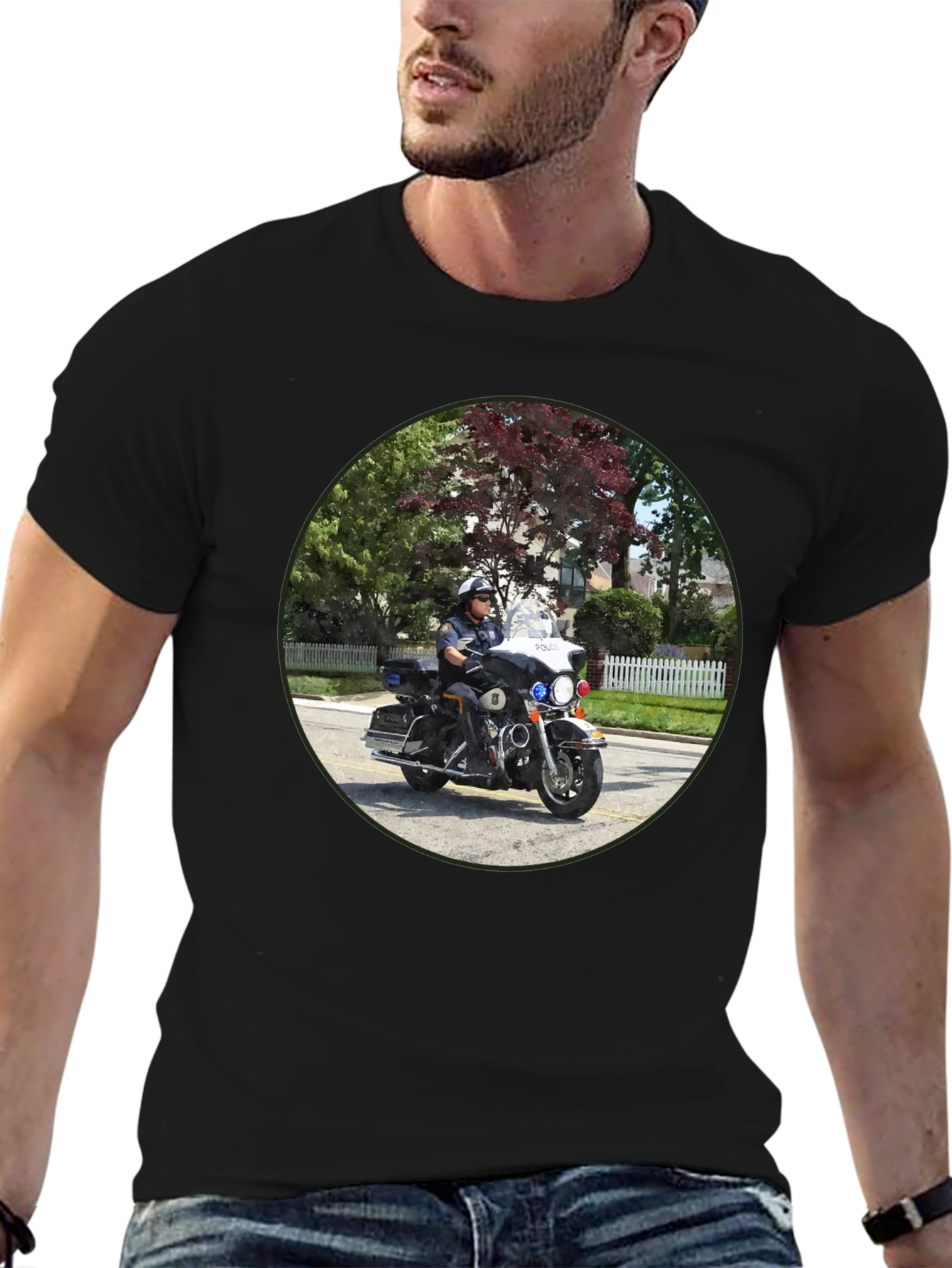 Police Officer On Motorcycle T-Shirt