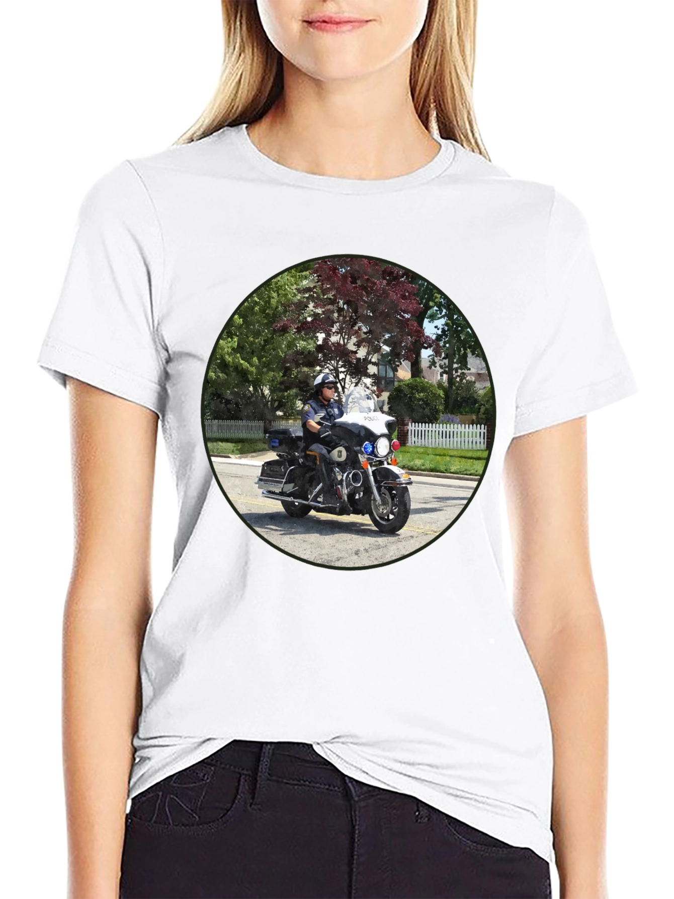 Police Officer On Motorcycle T-Shirt