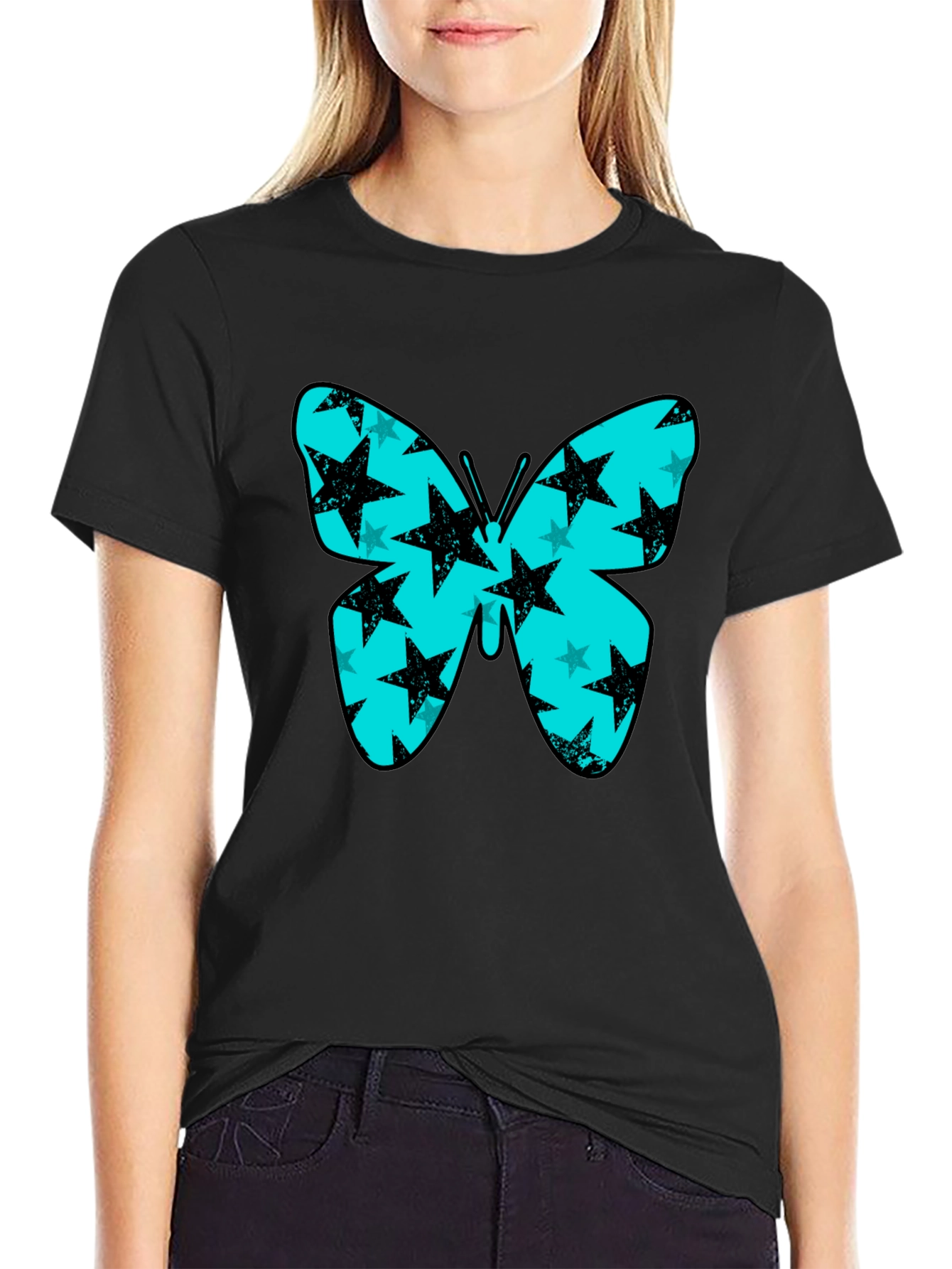 Butterfly Star T-Shirt - Black
