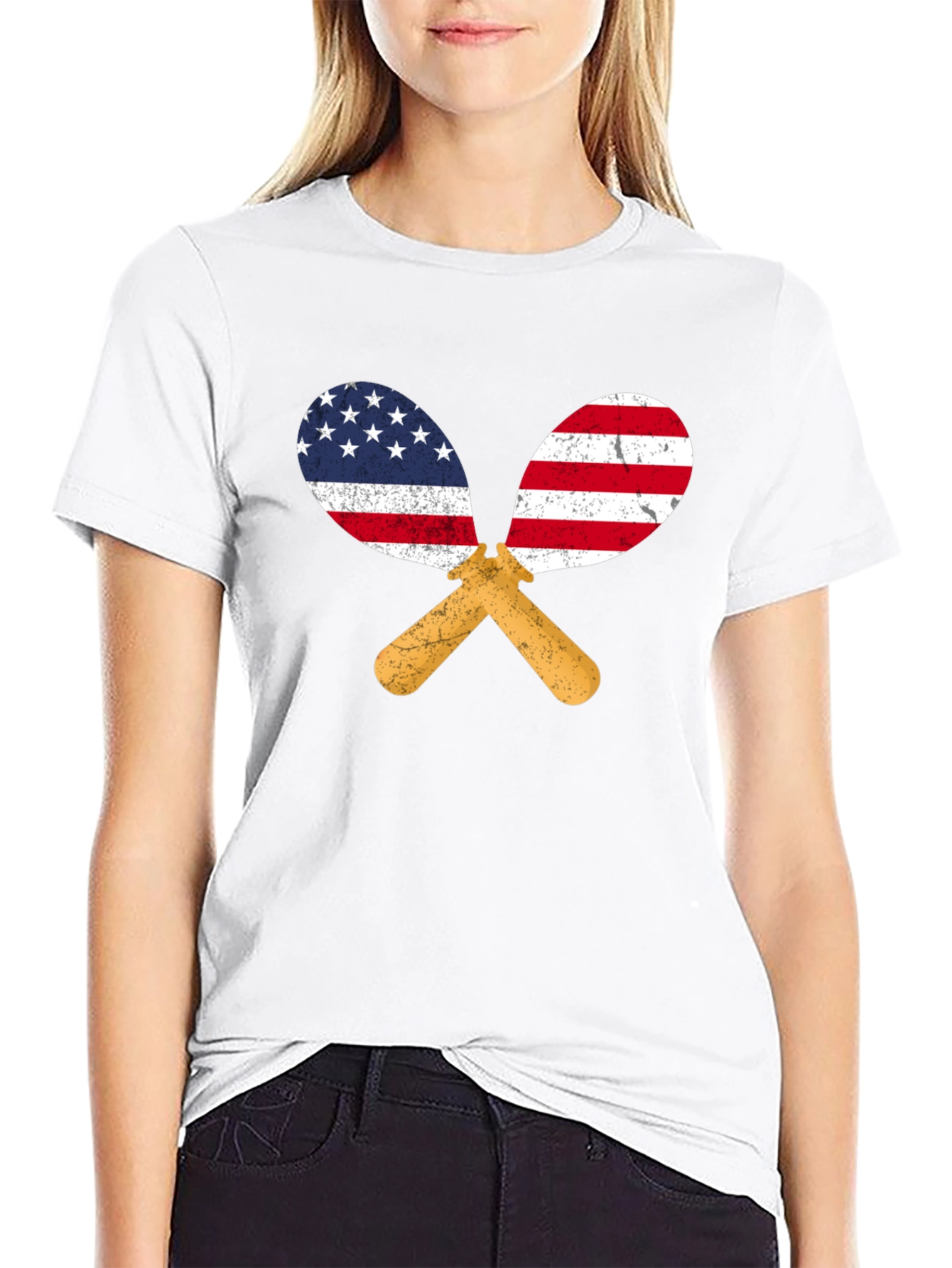 USA Flag Maracas Graphic T-Shirt