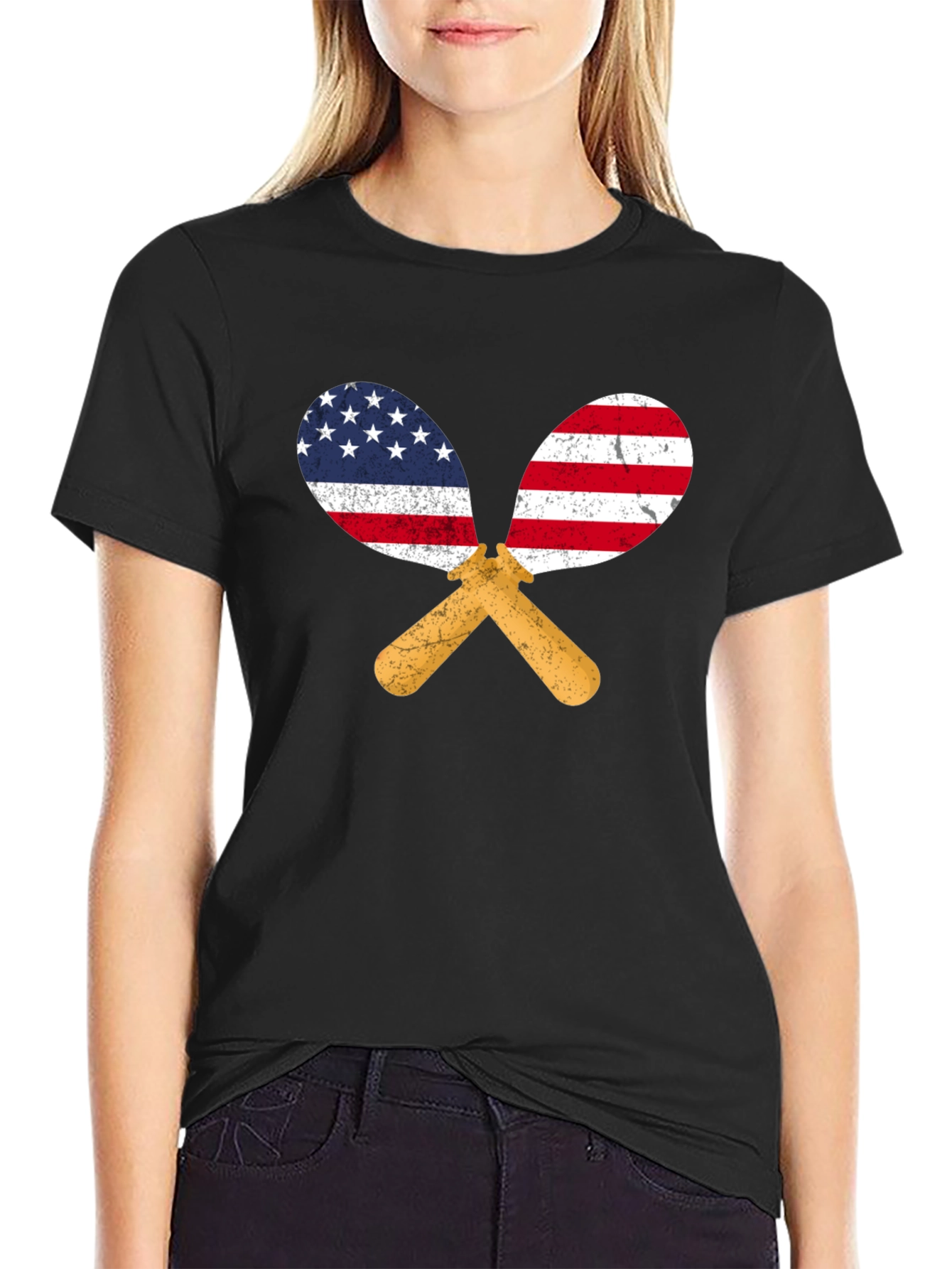 USA Flag Maracas Graphic T-Shirt