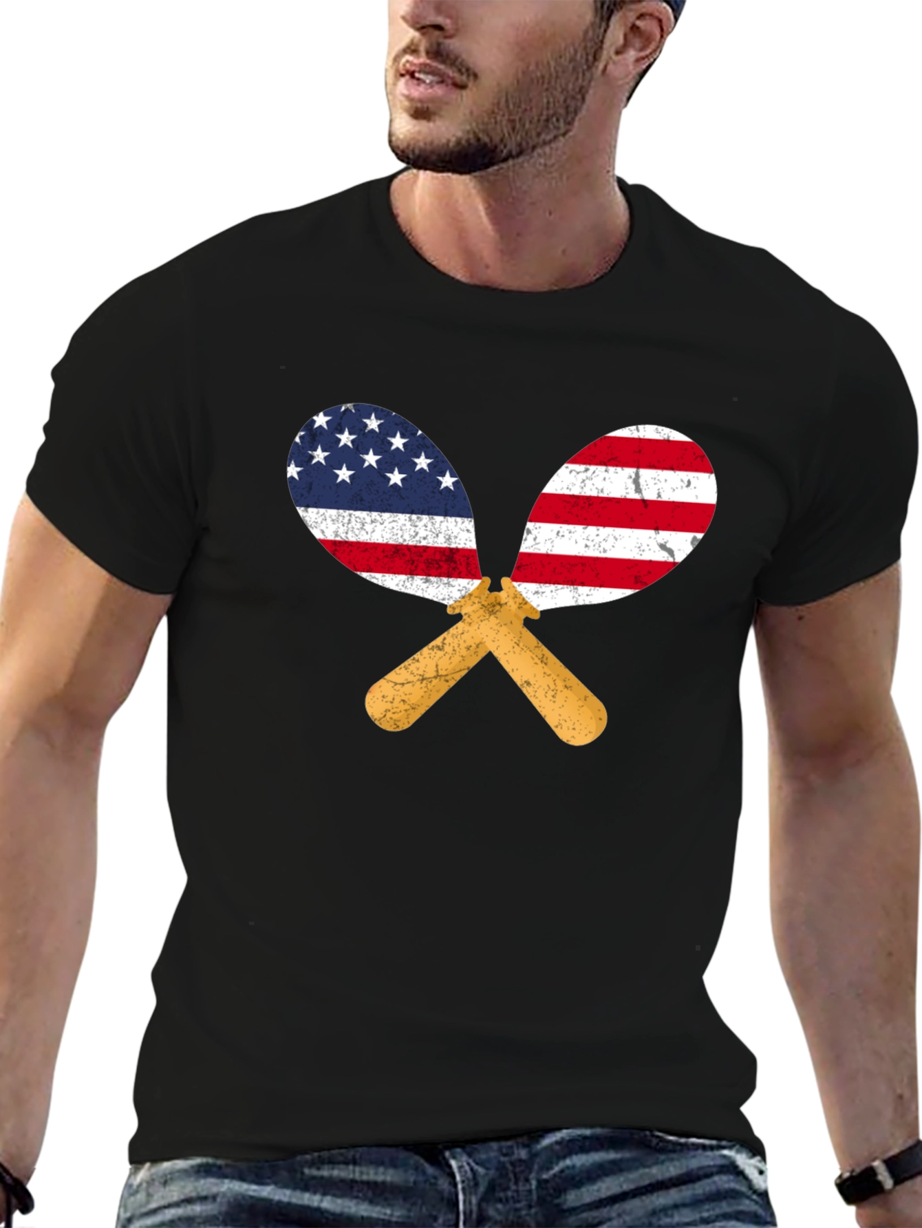 USA Flag Maracas Graphic T-Shirt