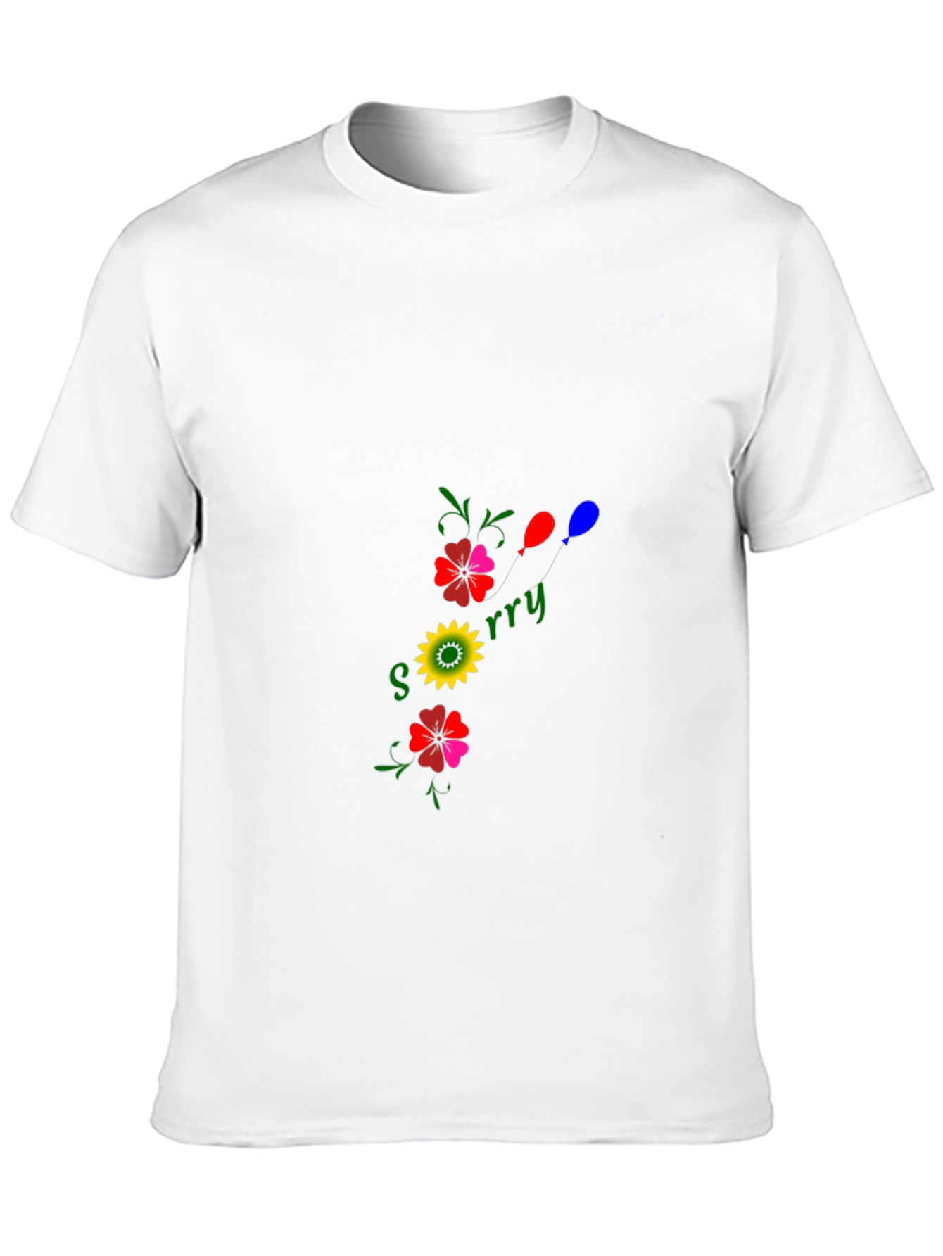 Sorry Floral Graphic Black T-Shirt