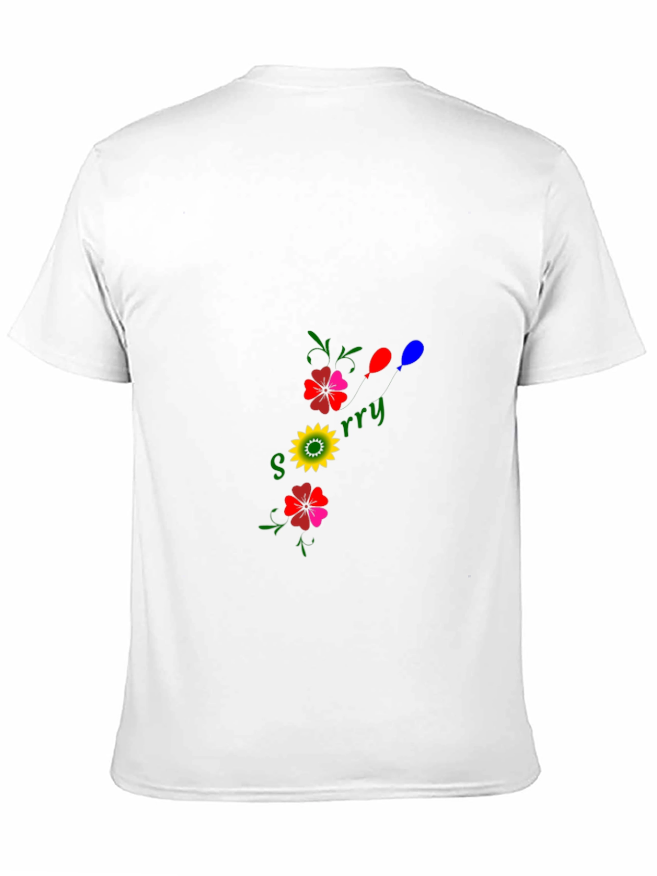 Sorry Floral Graphic Black T-Shirt