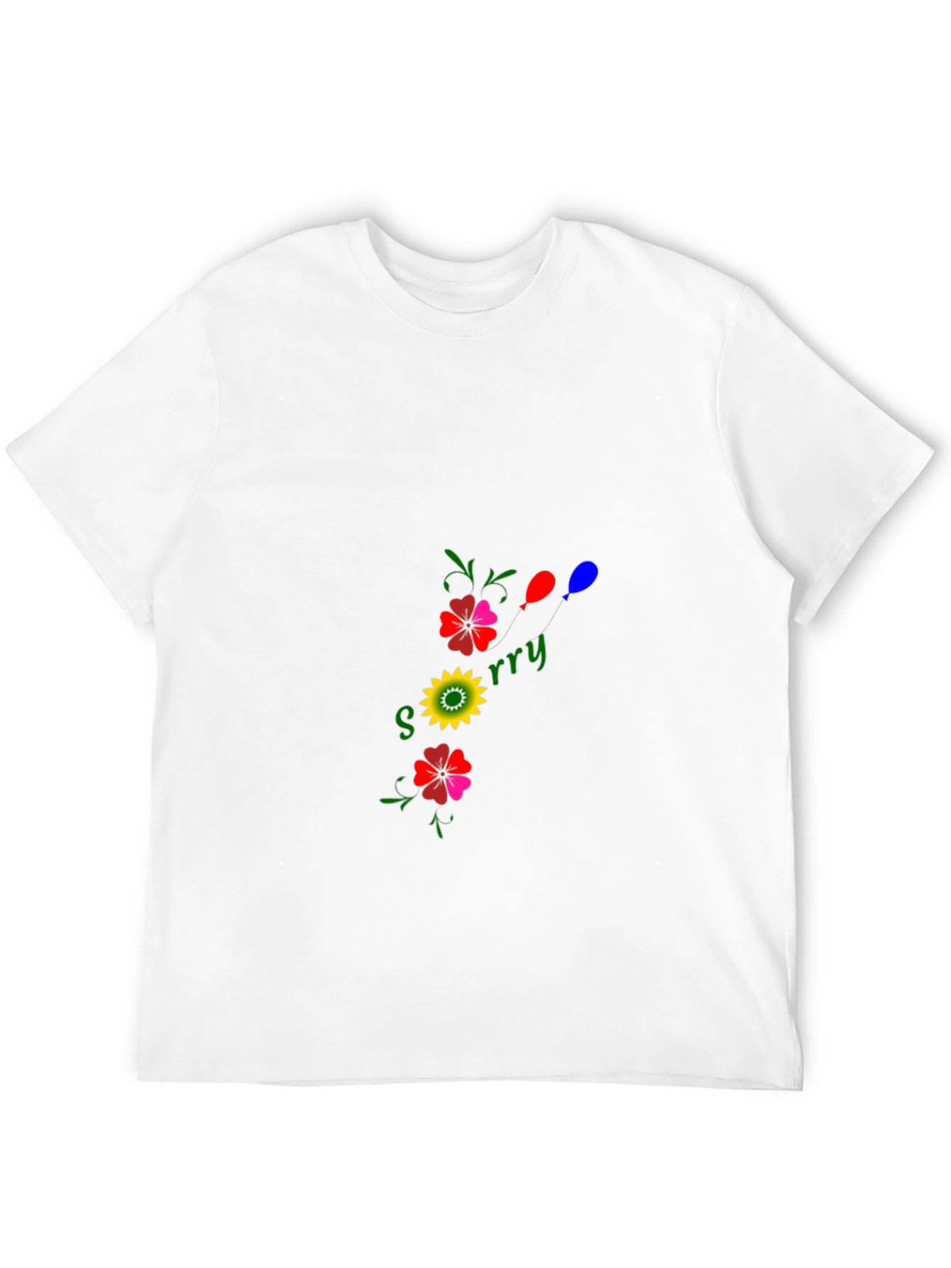 Sorry Floral Graphic Black T-Shirt