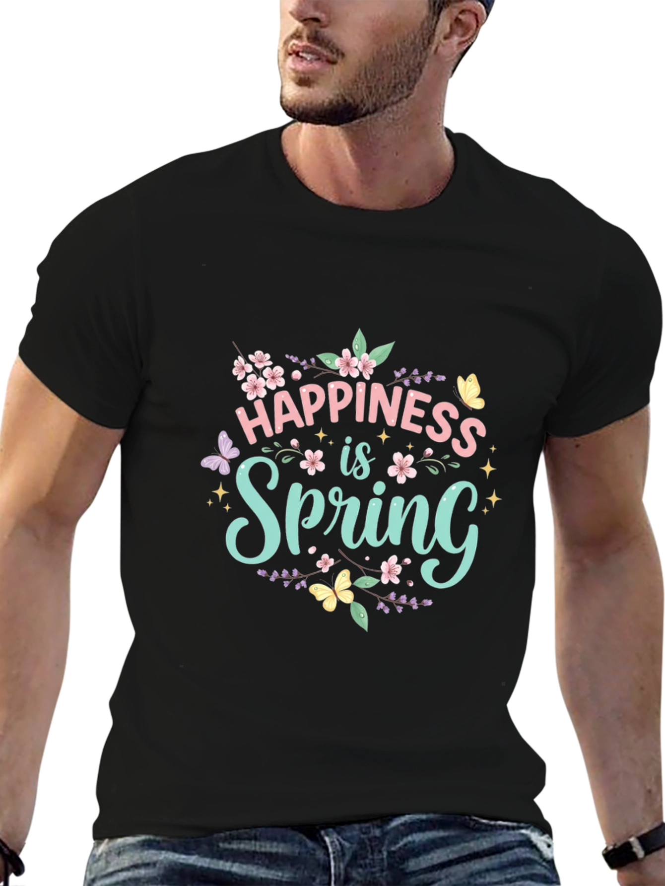 Happiness is Spring Graphic T-Shirt
