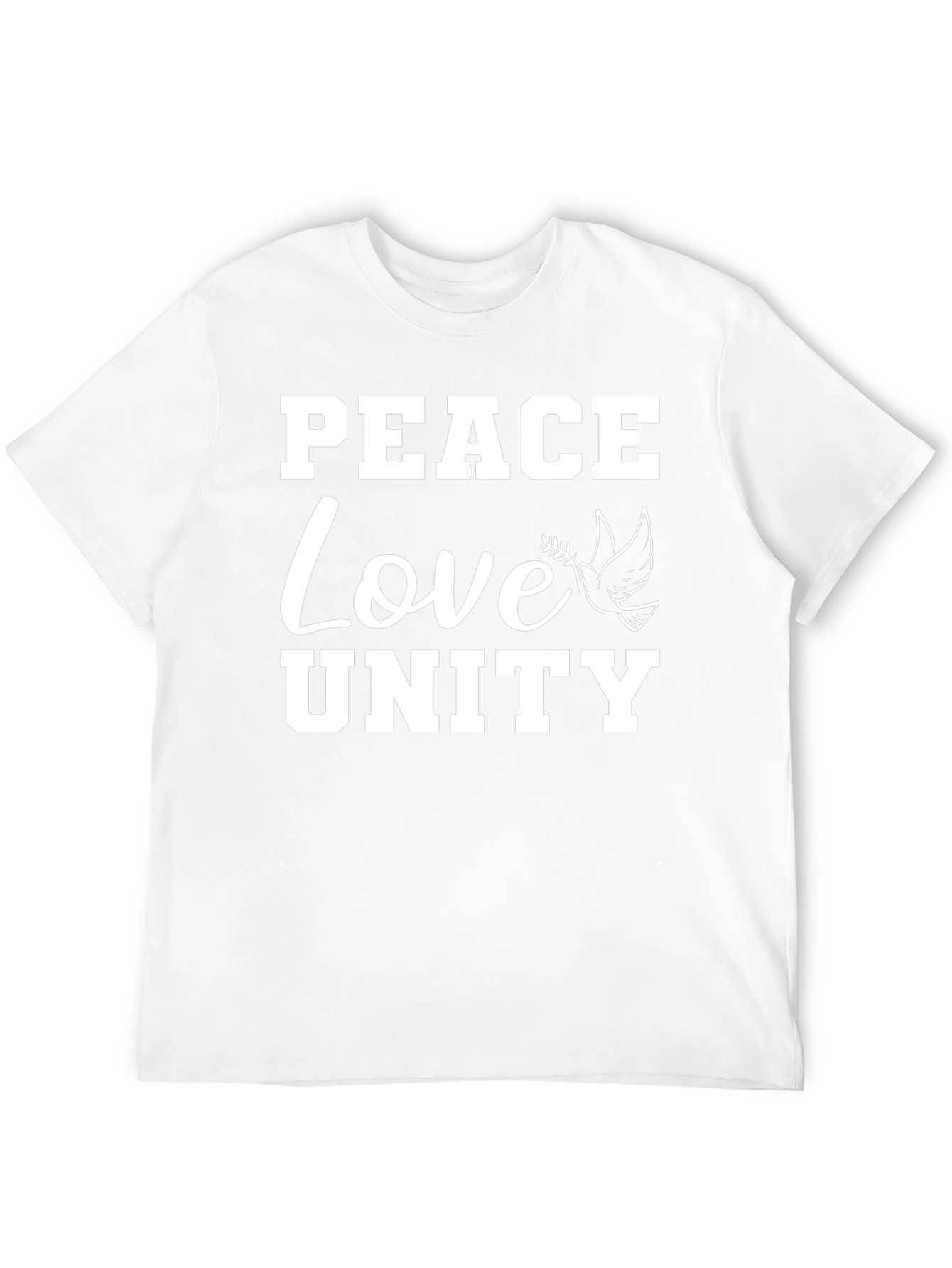 Peace Love Unity Graphic Tee - Black Casual T-Shirt