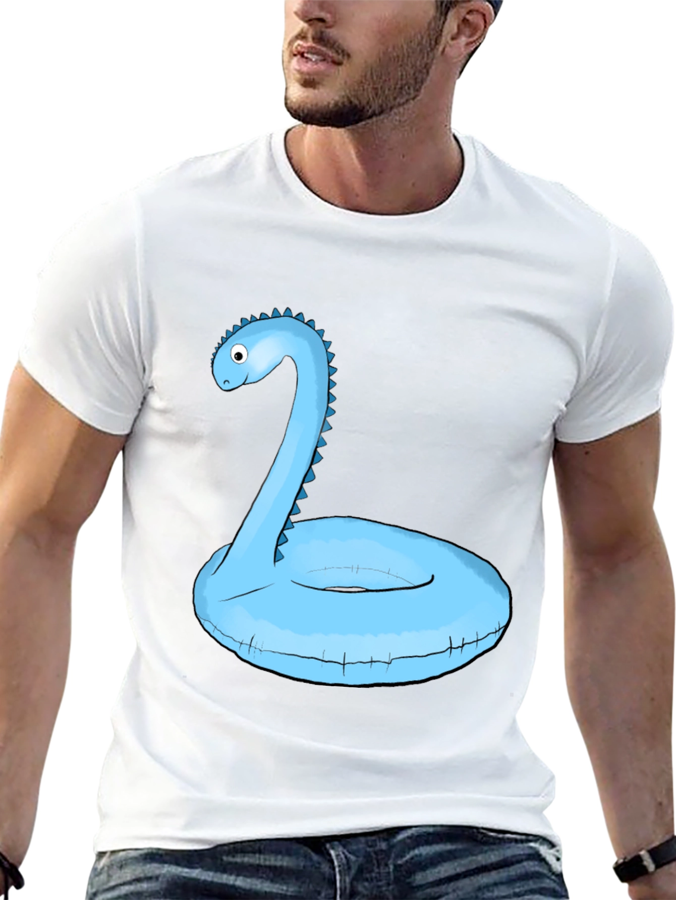 Dino Pool Float T-Shirt - Black Graphic Tee