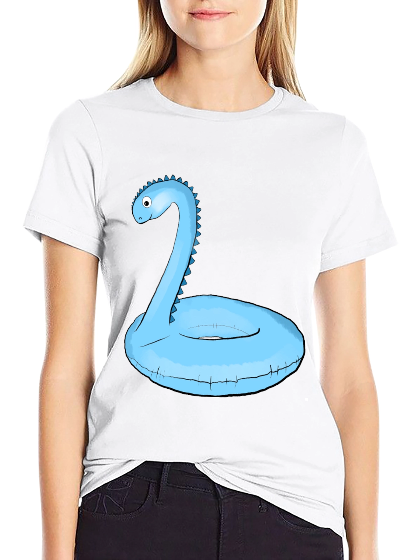Dino Pool Float T-Shirt - Black Graphic Tee