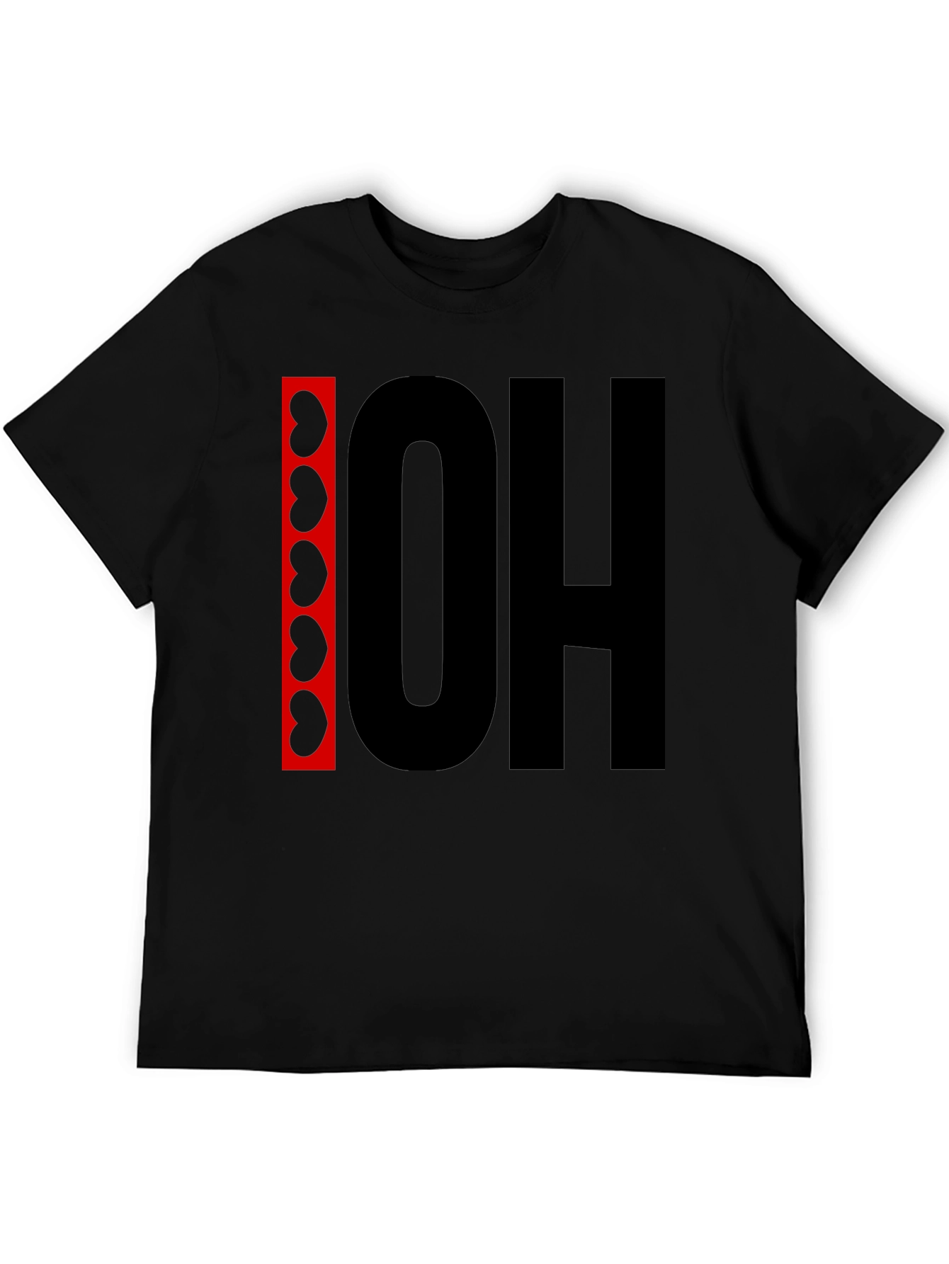 OH! T-Shirt - Black with Bean Design