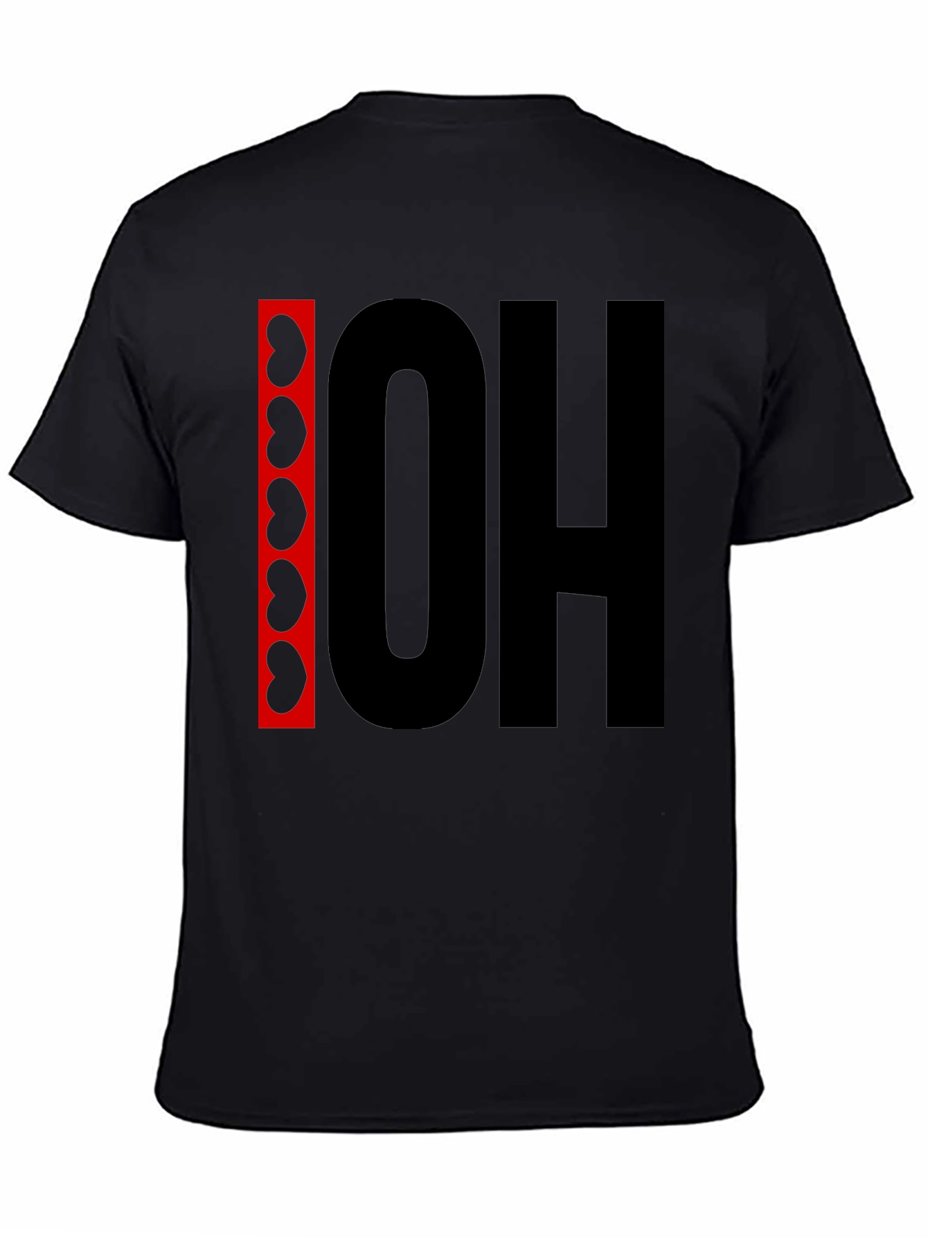 OH! T-Shirt - Black with Bean Design