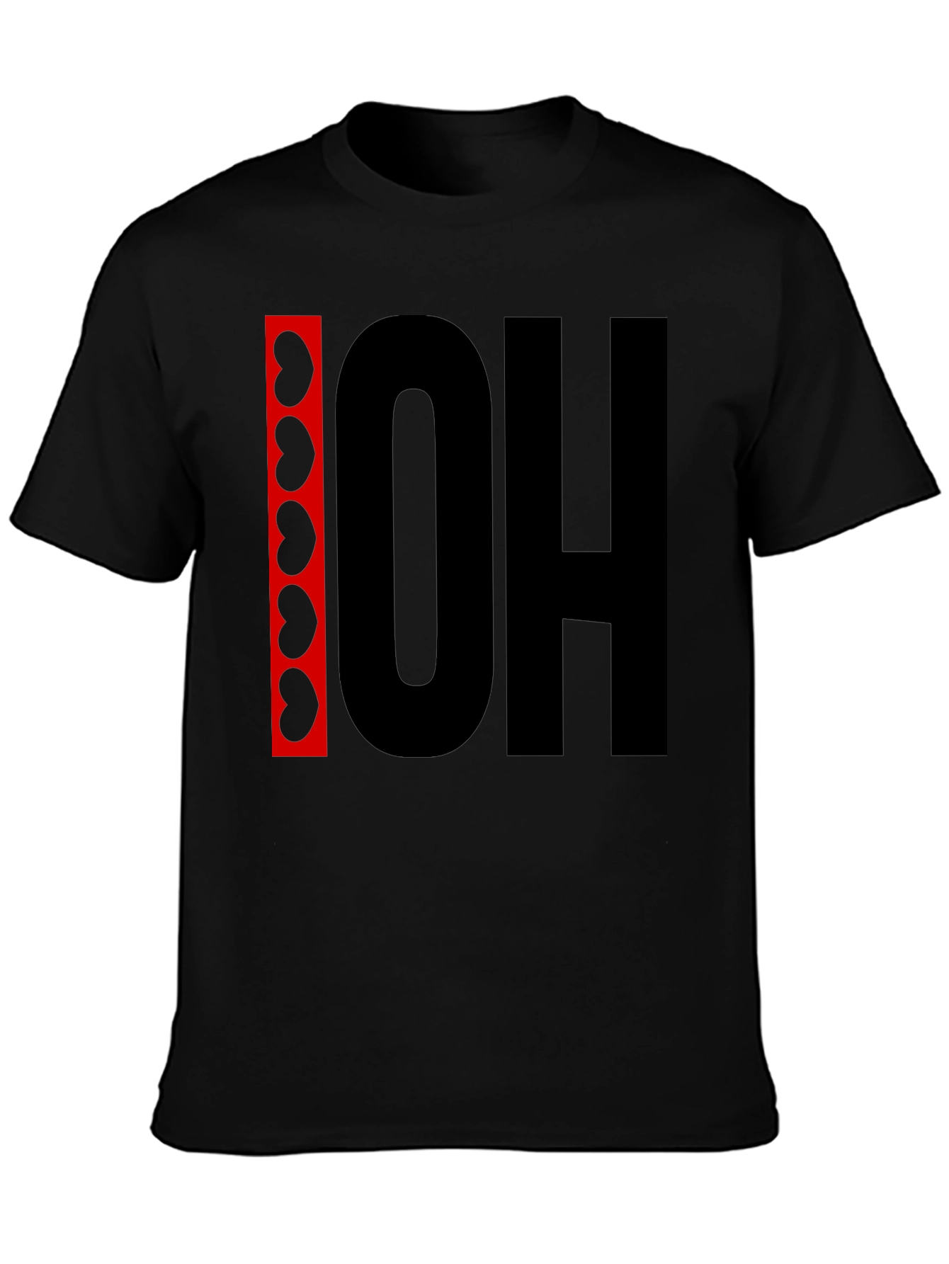 OH! T-Shirt - Black with Bean Design