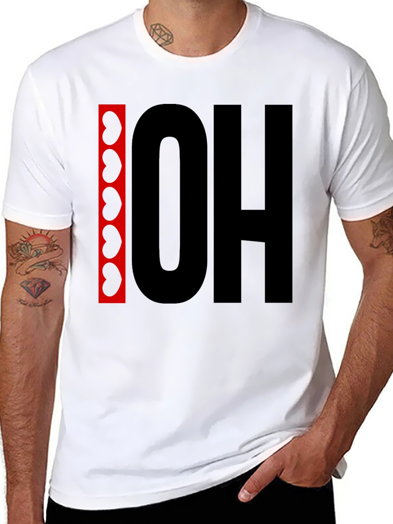 OH! T-Shirt - Black with Bean Design