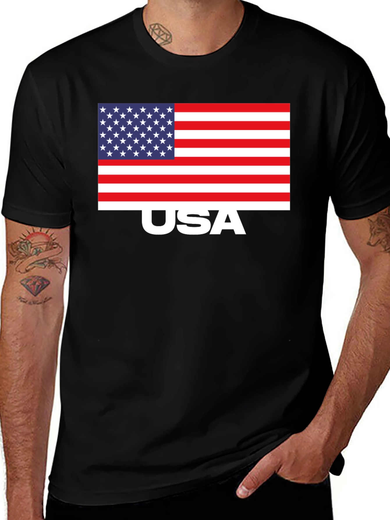 USA Flag Graphic Tee - Patriotic T-Shirt