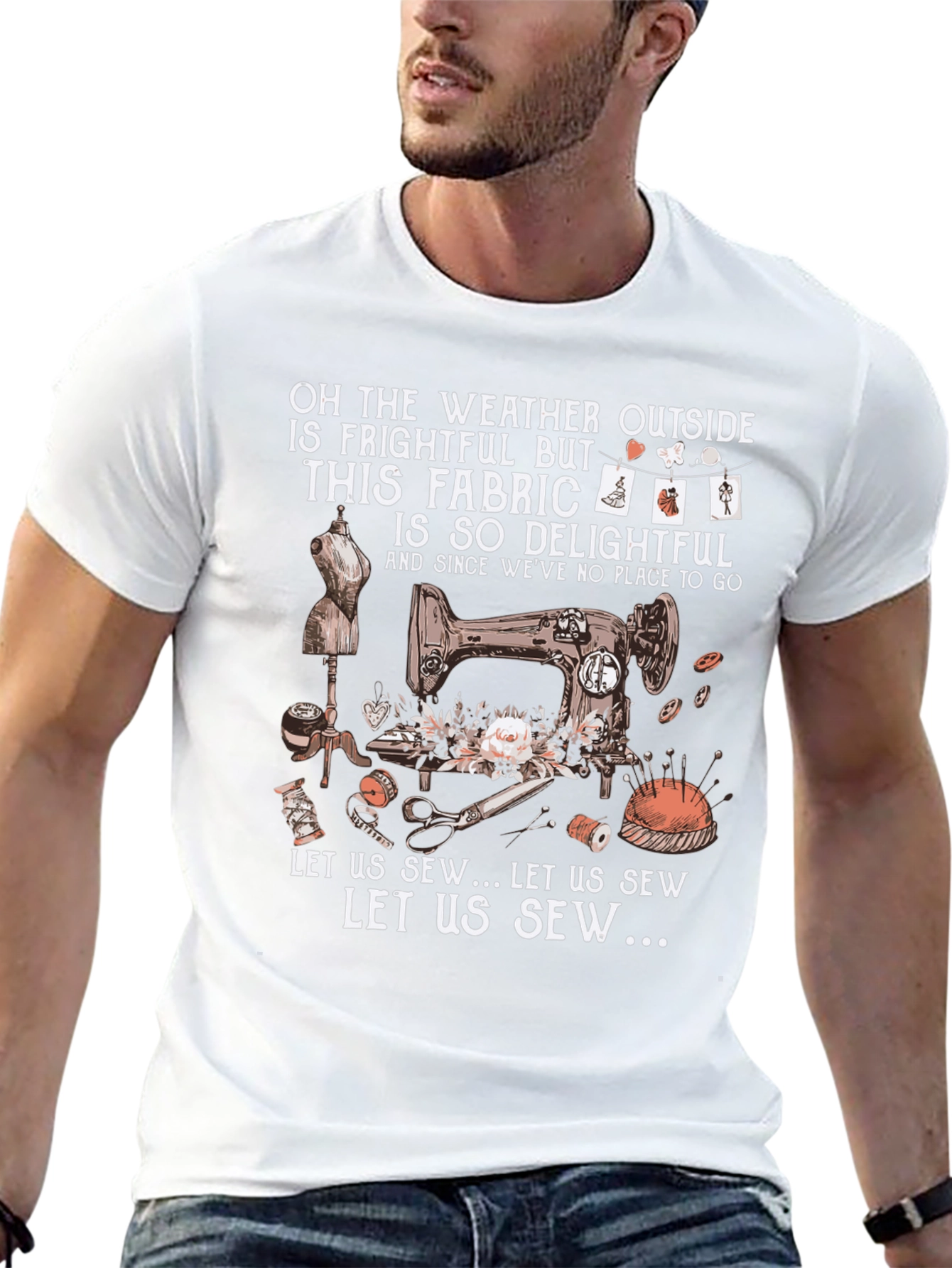 Sewing Delight T-Shirt: Weather Outside is Frightful